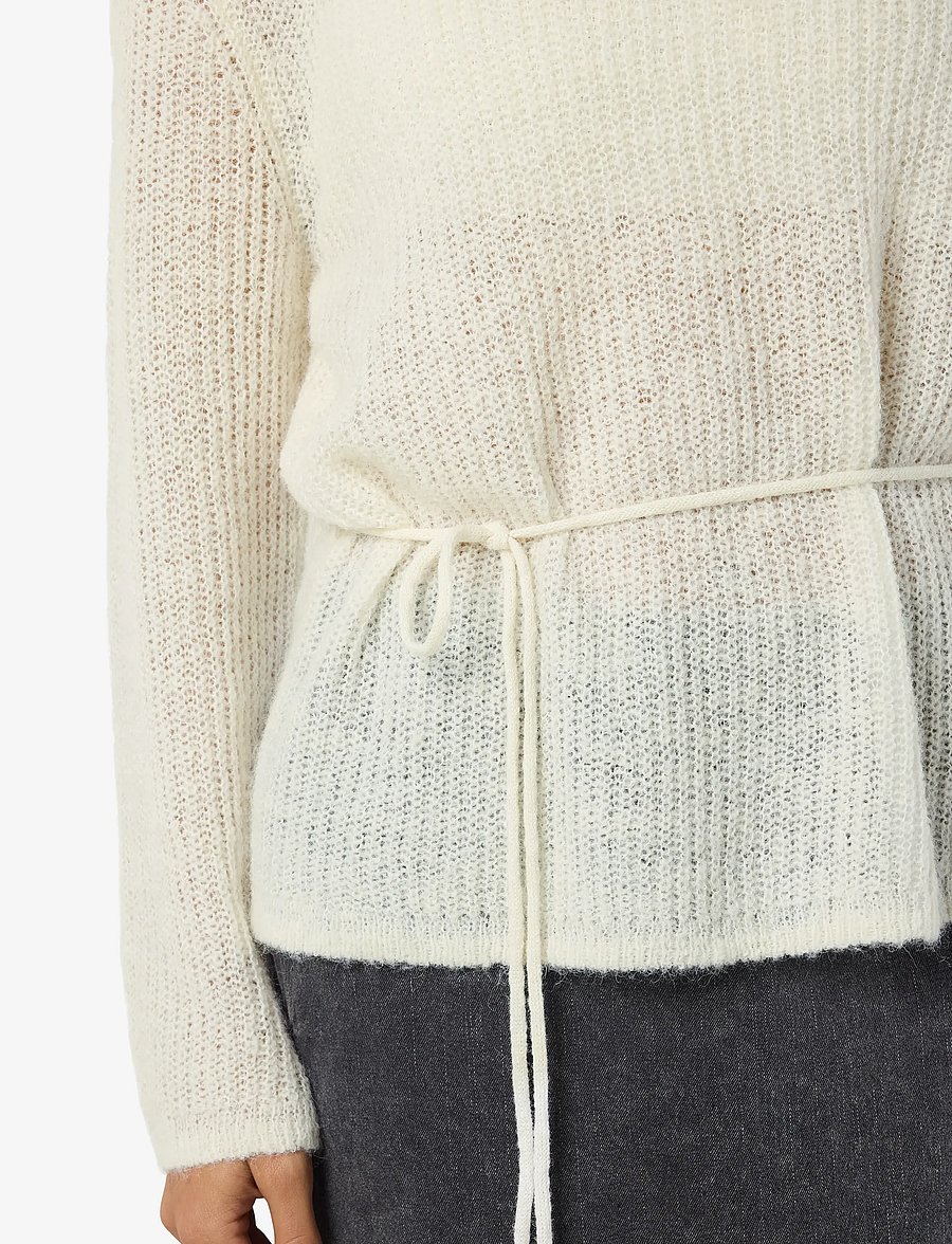 NOISY MAY - NMESME L/S O-NECK TIE KNIT FWD - pullover - birch - 5