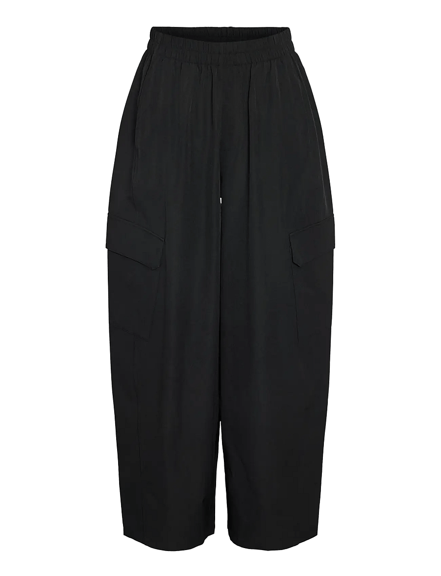 NOISY MAY - NMKIRBY MW BARREL PANTS - hosen mit geradem bein - black - 1