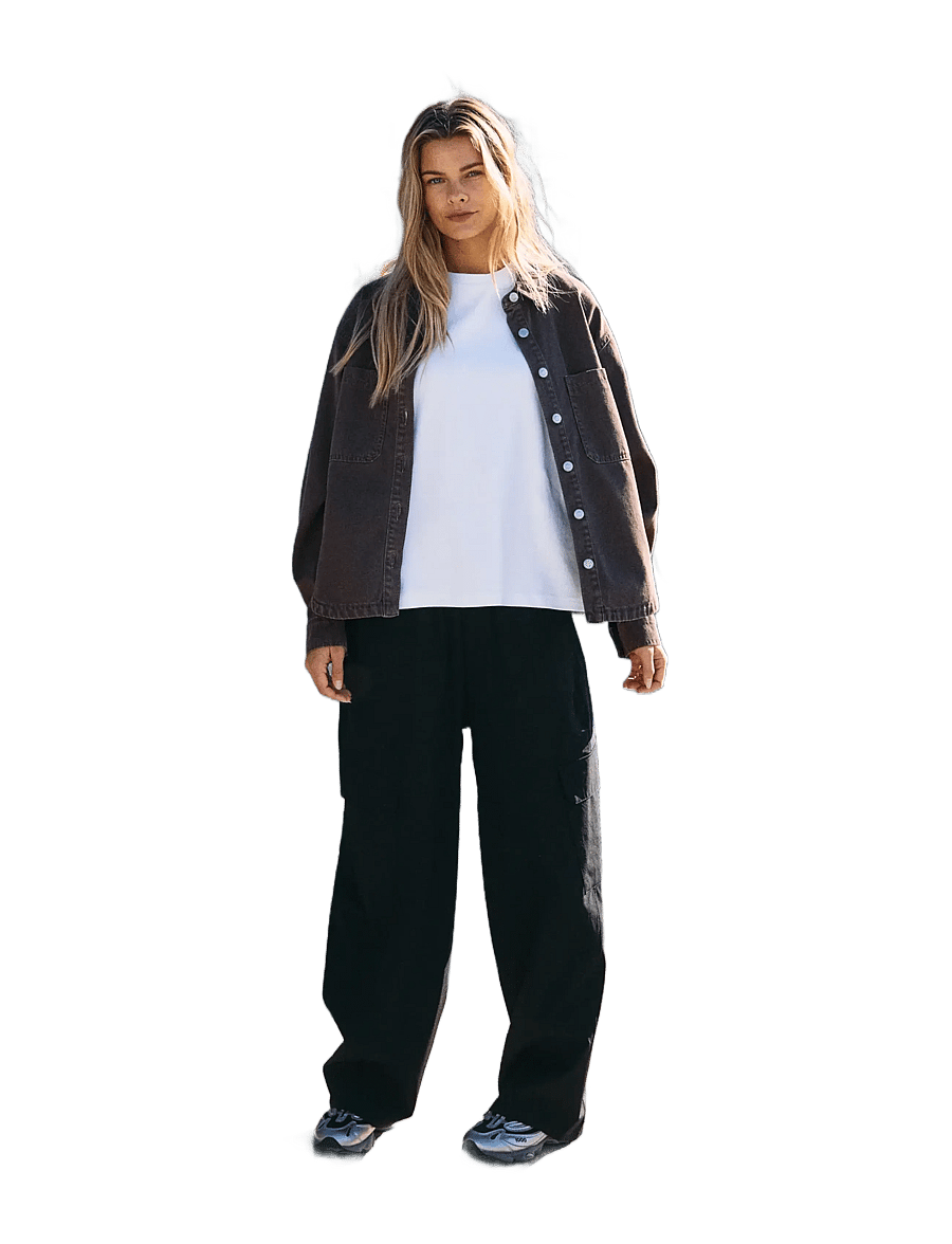 NOISY MAY - NMKIRBY MW BARREL PANTS - hosen mit geradem bein - black - 5