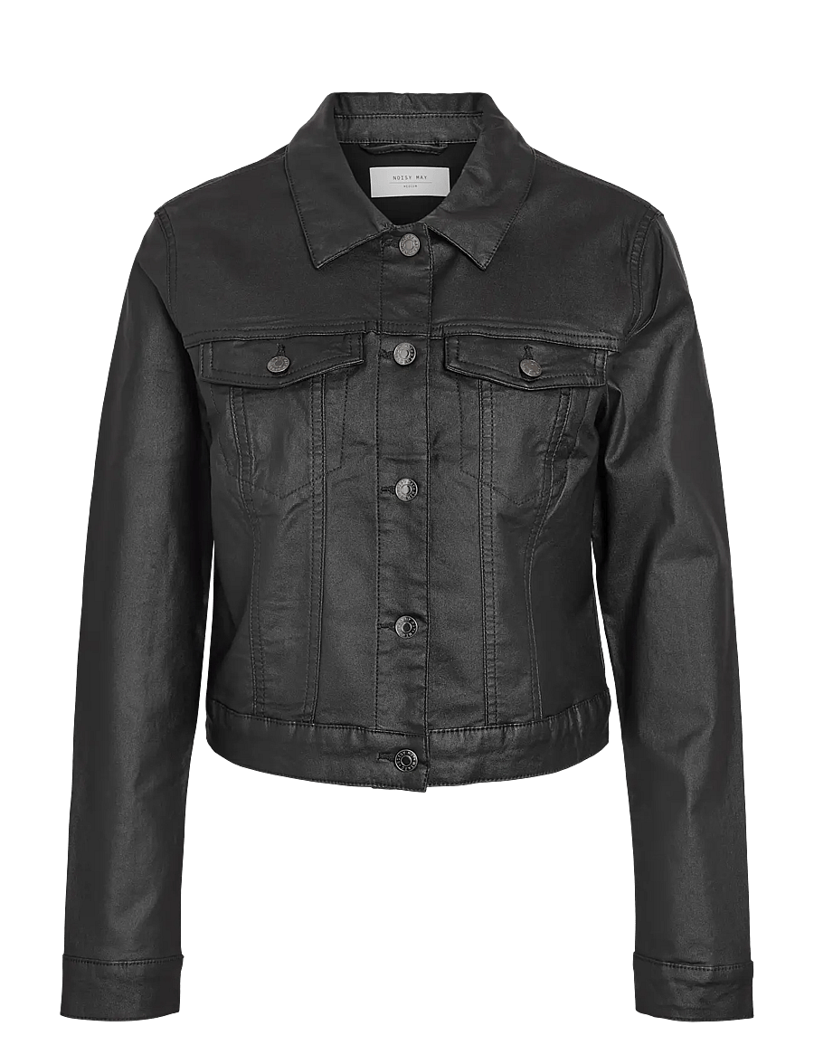 NOISY MAY - NMCOATED DEBRA LS JACKET NOOS - frühlingsjacken - black - 1