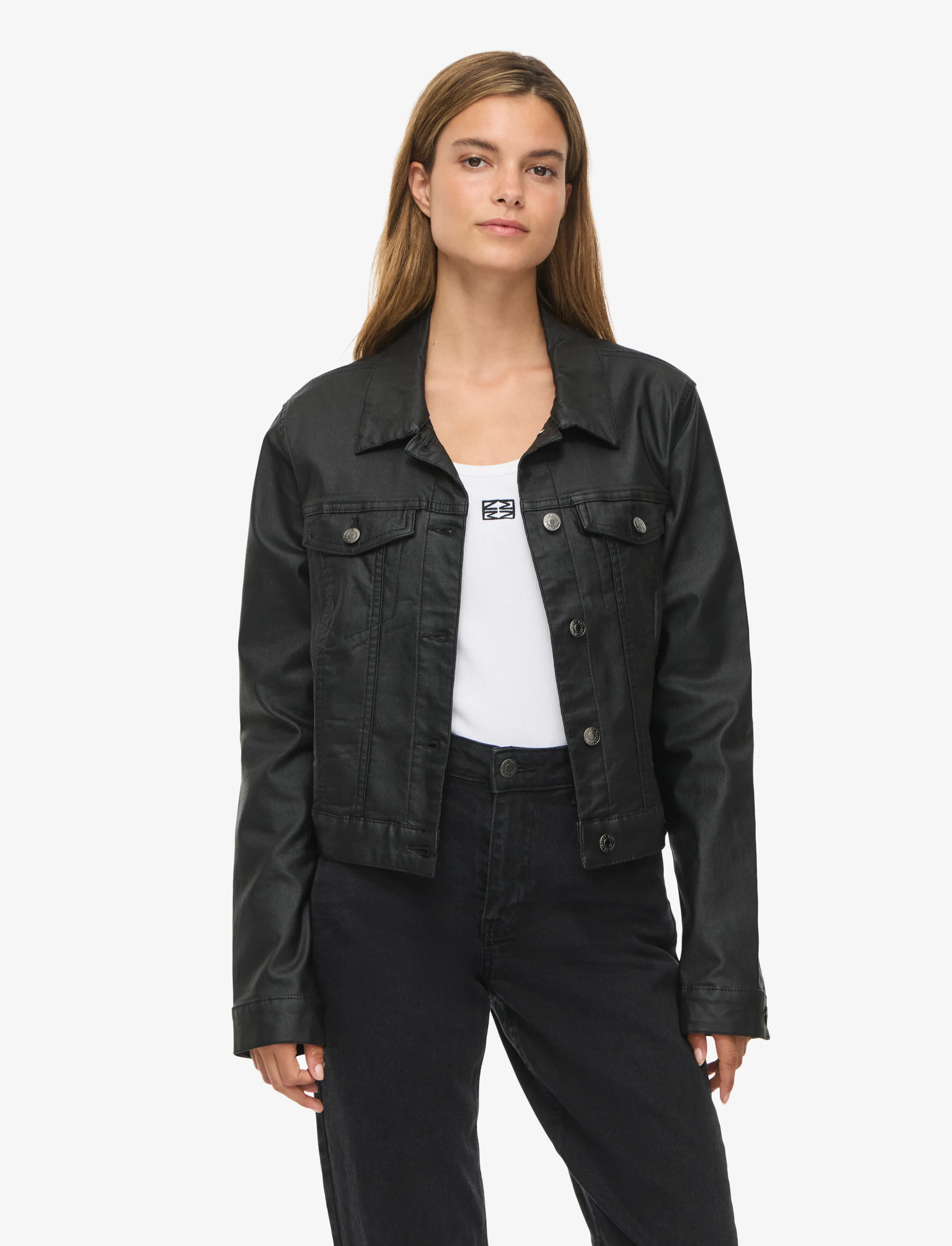 NOISY MAY NMCOATED DEBRA LS JACKET NOOS - Jeansjacken - BLACK / black