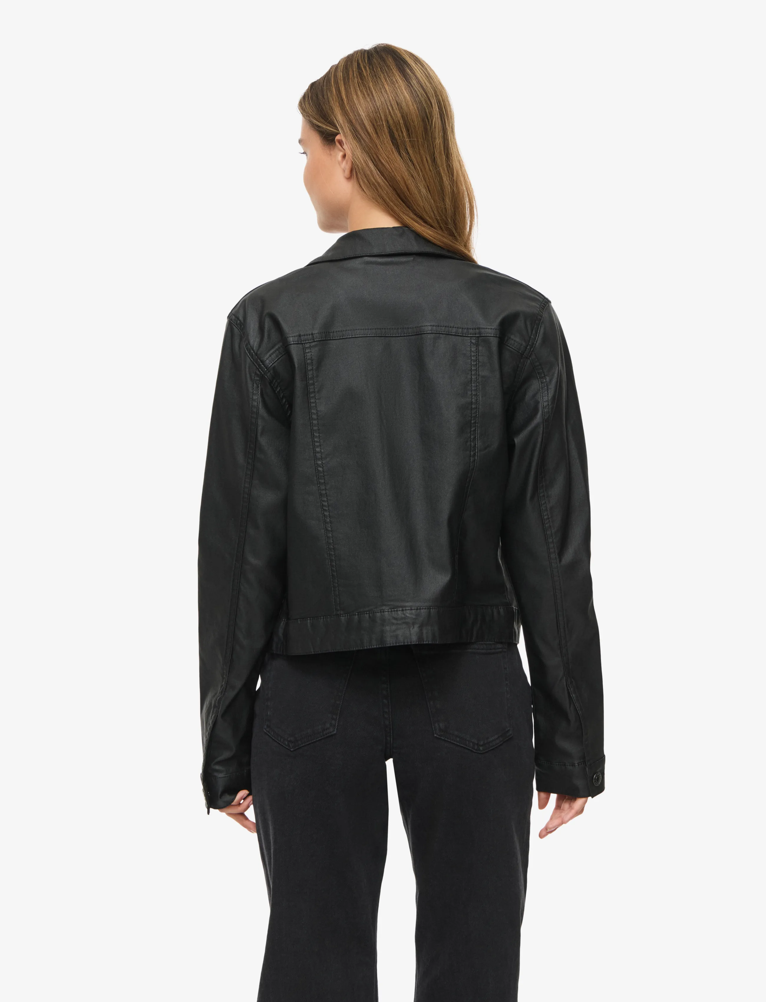NOISY MAY - NMCOATED DEBRA LS JACKET NOOS - frühlingsjacken - black - 3