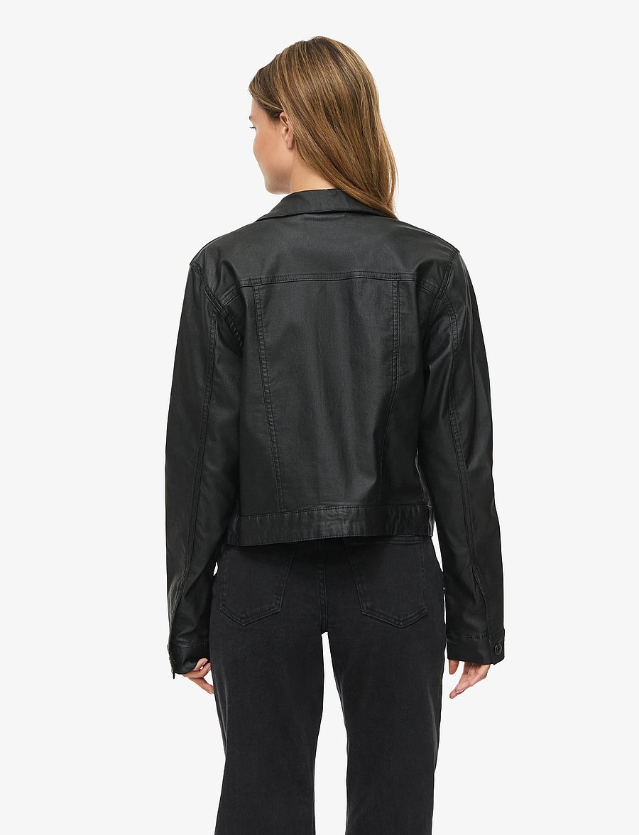 NOISY MAY - NMCOATED DEBRA LS JACKET NOOS - frühlingsjacken - black - 3