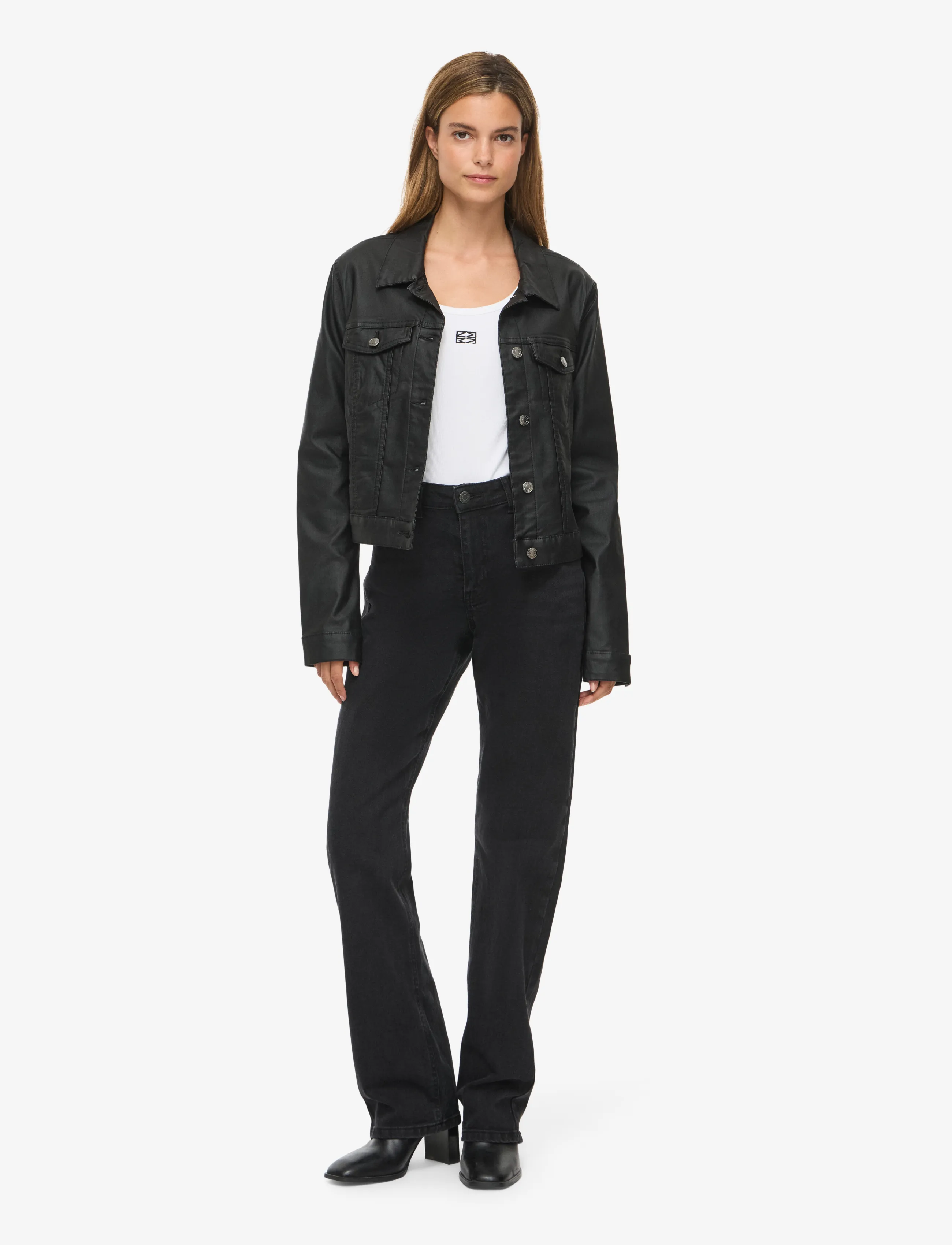 NOISY MAY - NMCOATED DEBRA LS JACKET NOOS - frühlingsjacken - black - 4