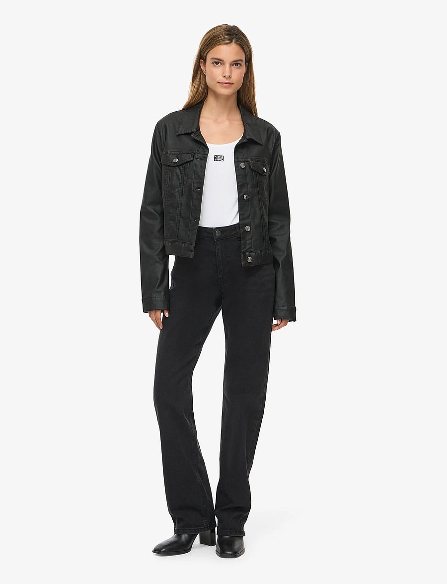 NOISY MAY - NMCOATED DEBRA LS JACKET NOOS - frühlingsjacken - black - 4