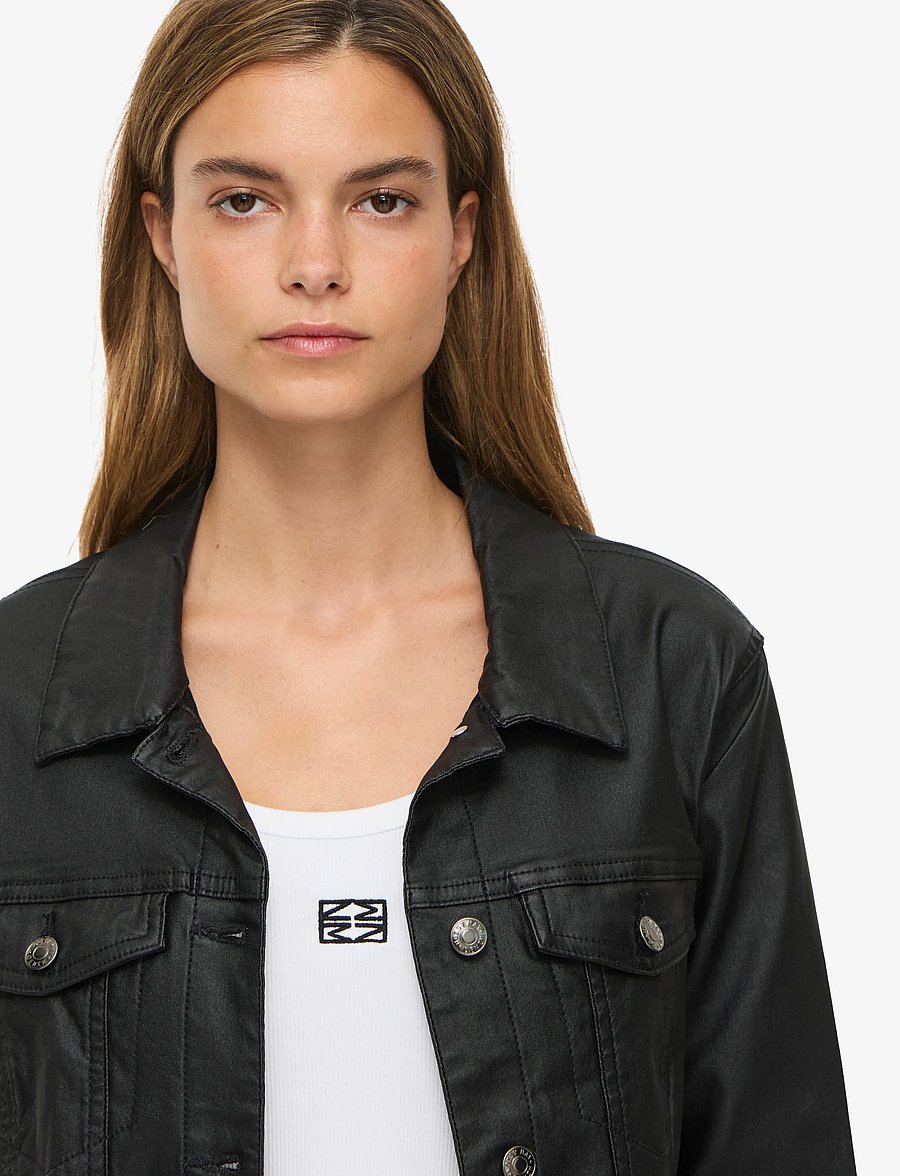 NOISY MAY - NMCOATED DEBRA LS JACKET NOOS - frühlingsjacken - black - 5