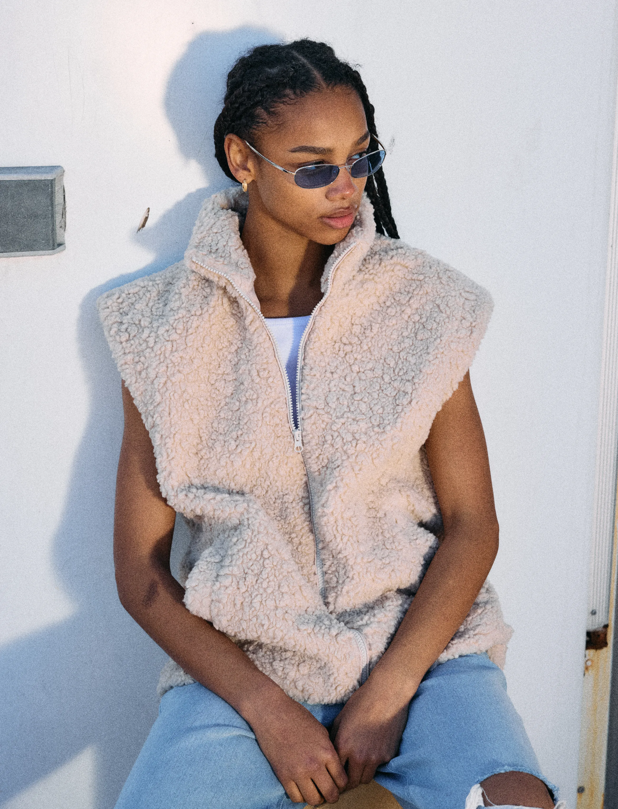 NOISY MAY Nmsarah S/L High Neck Teddy Vest toppar & linnen dam – bild 5