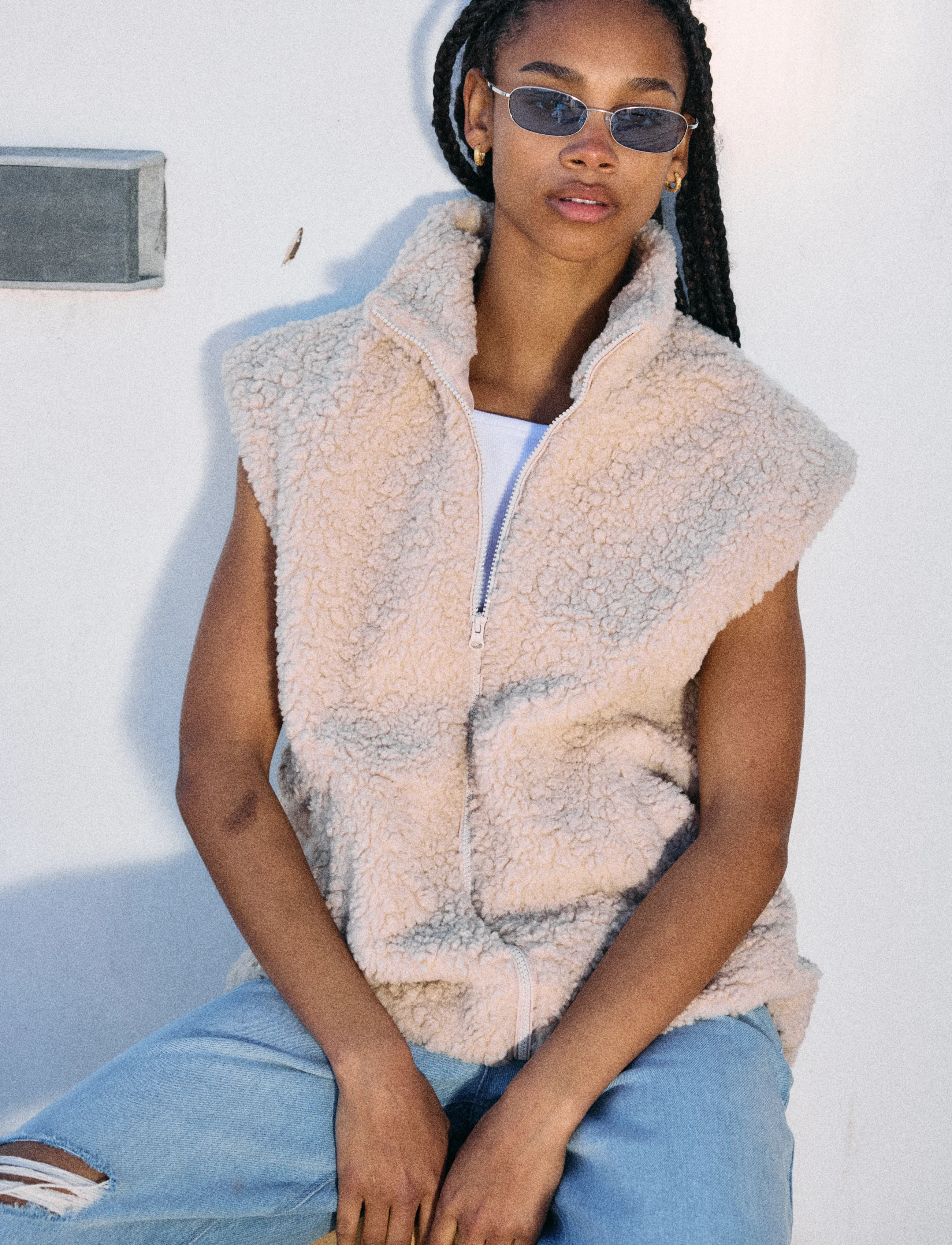 NOISY MAY Nmsarah S/L High Neck Teddy Vest toppar & linnen dam – bild 6