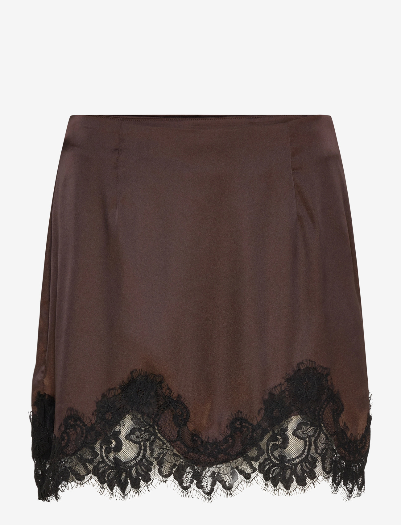 NOISY MAY - NMCELESTE MW SATIN SKIRT - satinröcke - chocolate brown - 0
