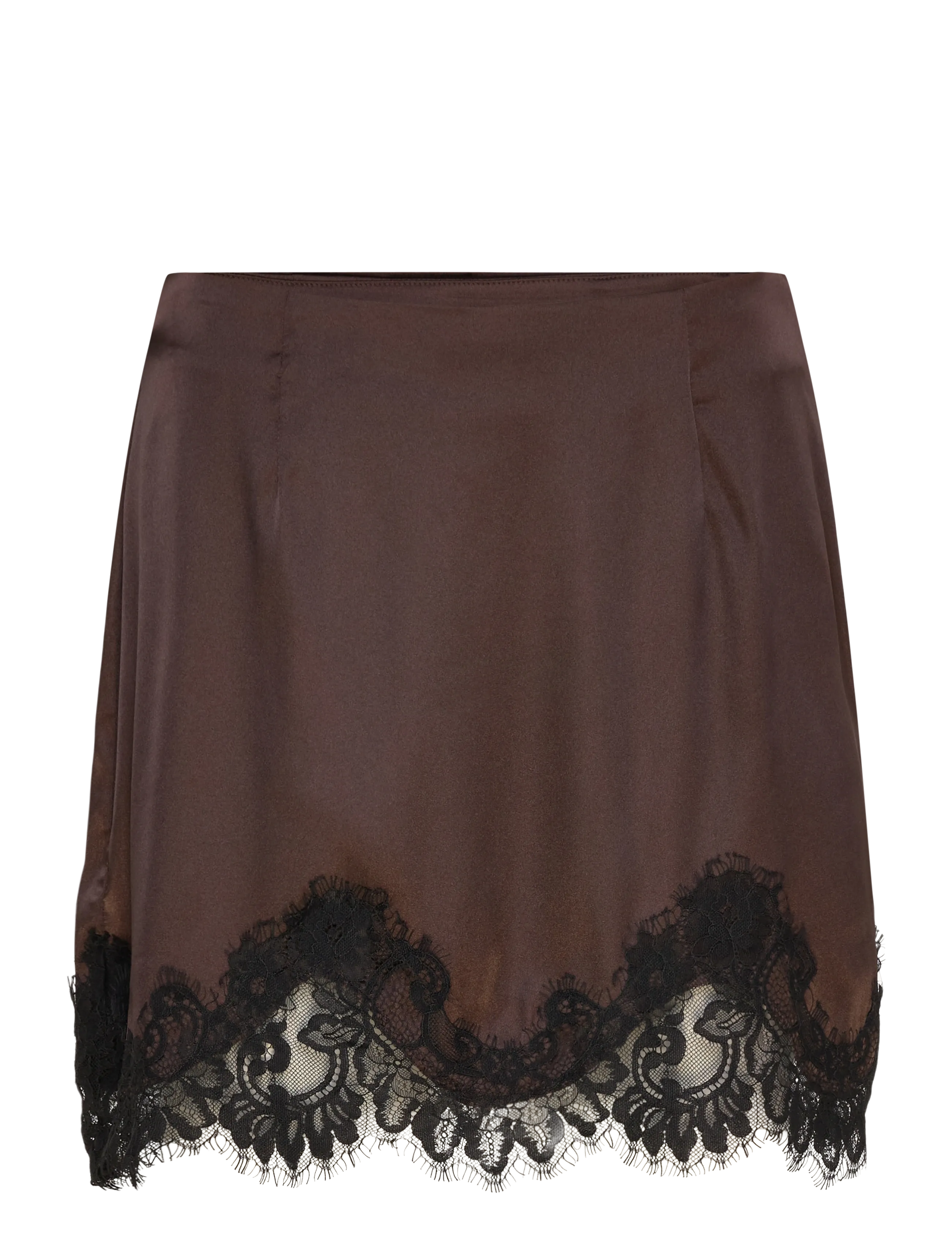NOISY MAY NMCELESTE MW SATIN SKIRT - Nederdele - CHOCOLATE BROWN / black