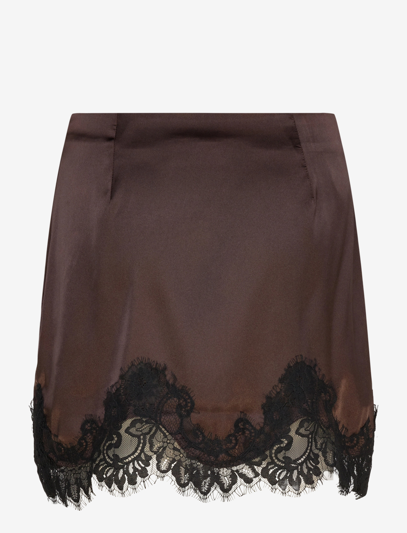 NOISY MAY - NMCELESTE MW SATIN SKIRT - satinröcke - chocolate brown - 1