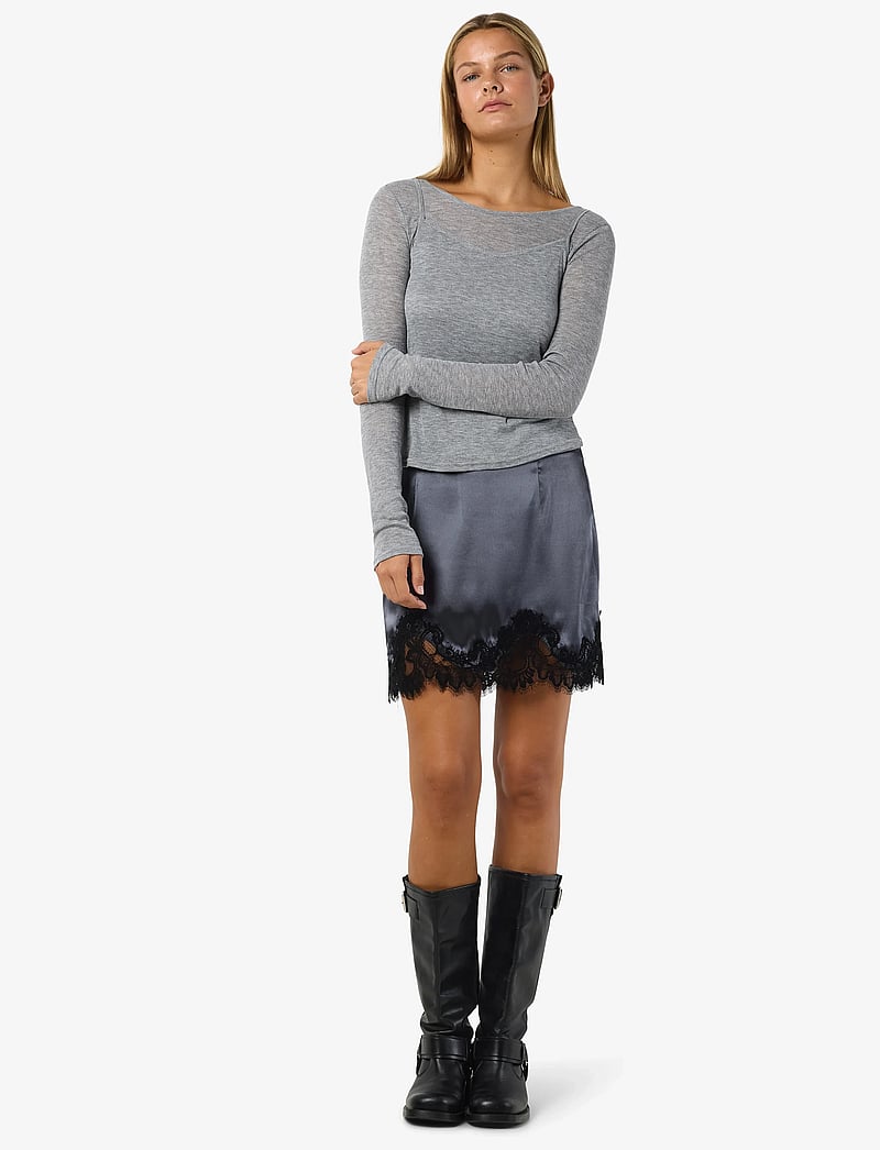 NOISY MAY - NMCELESTE MW SATIN SKIRT - korte nederdele - ombre blue - 5