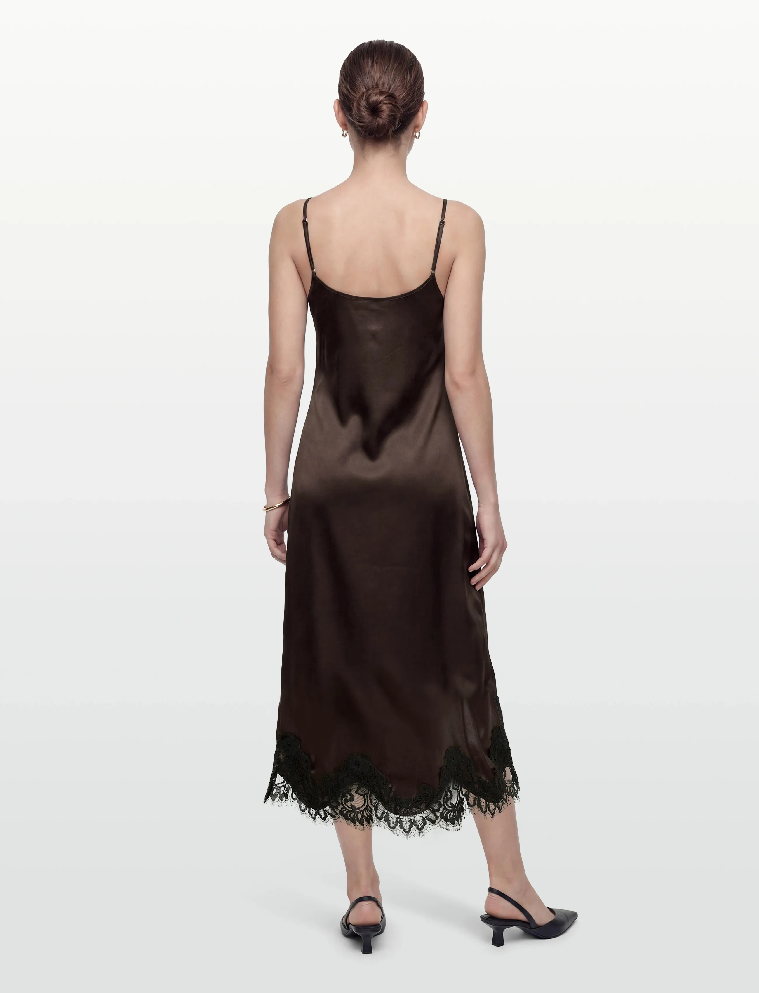 NOISY MAY Nmceleste S/L Satin Lace Dress midiklänningar dam – bild 3