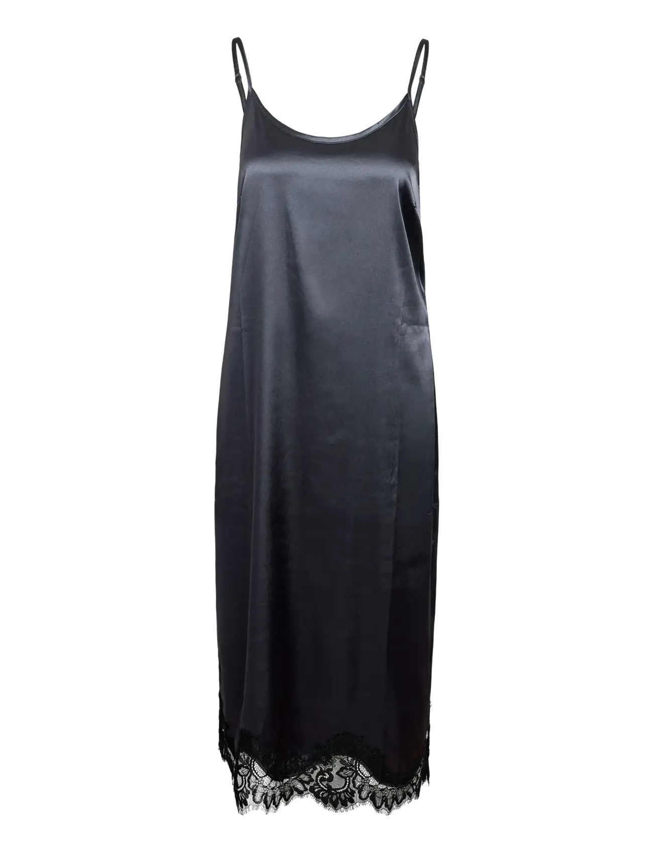 NOISY MAY NMCELESTE S/L SATIN LACE DRESS - Slip kjoler - OMBRE BLUE / black