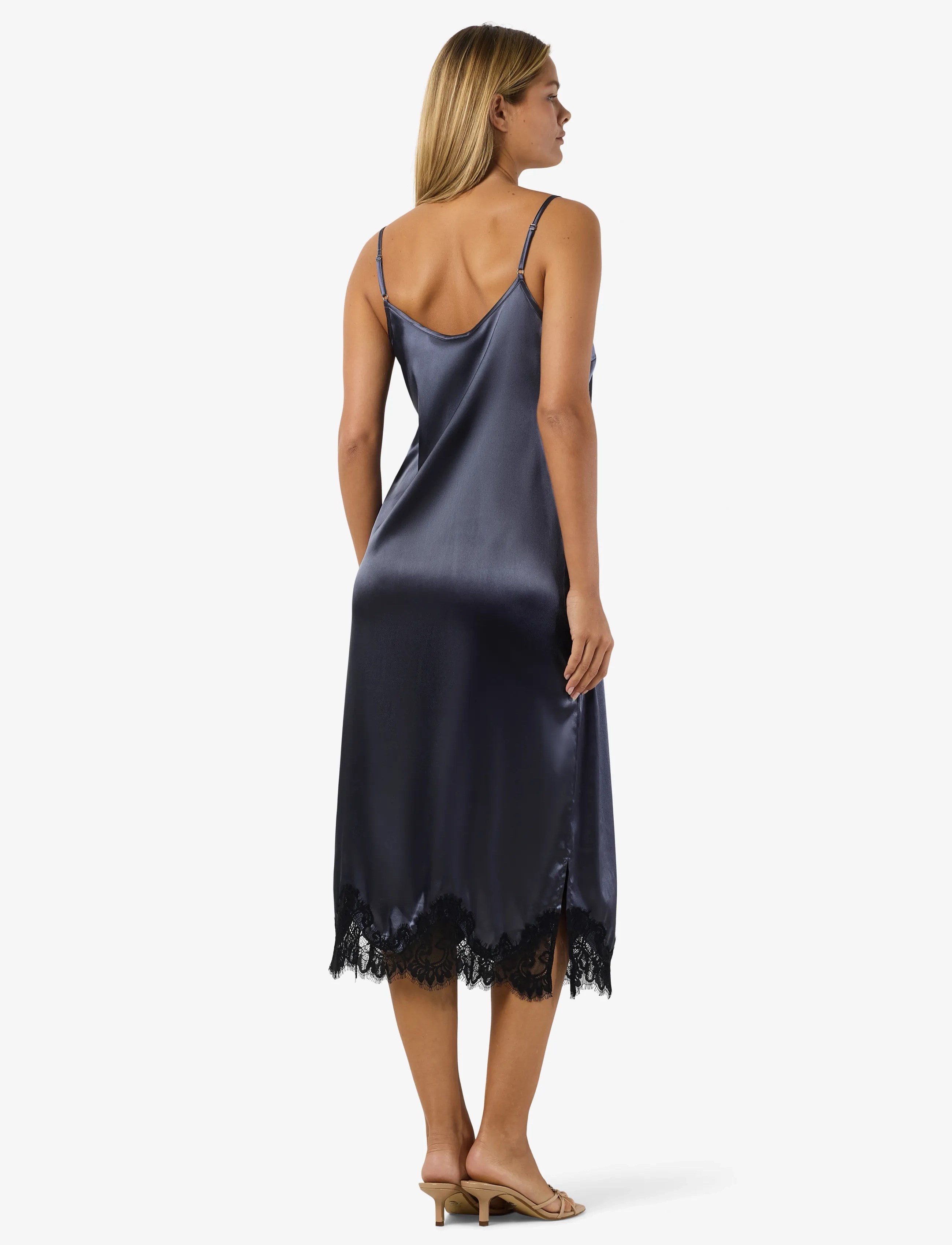 NOISY MAY Nmceleste S/L Satin Lace Dress midiklänningar dam – bild 4