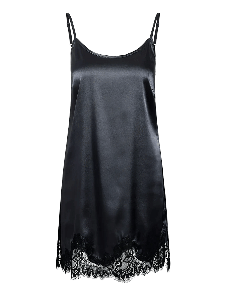 NOISY MAY - NMCELESTE S/L SATIN LACE SHORT DRESS - slip dresses - ombre blue - 1