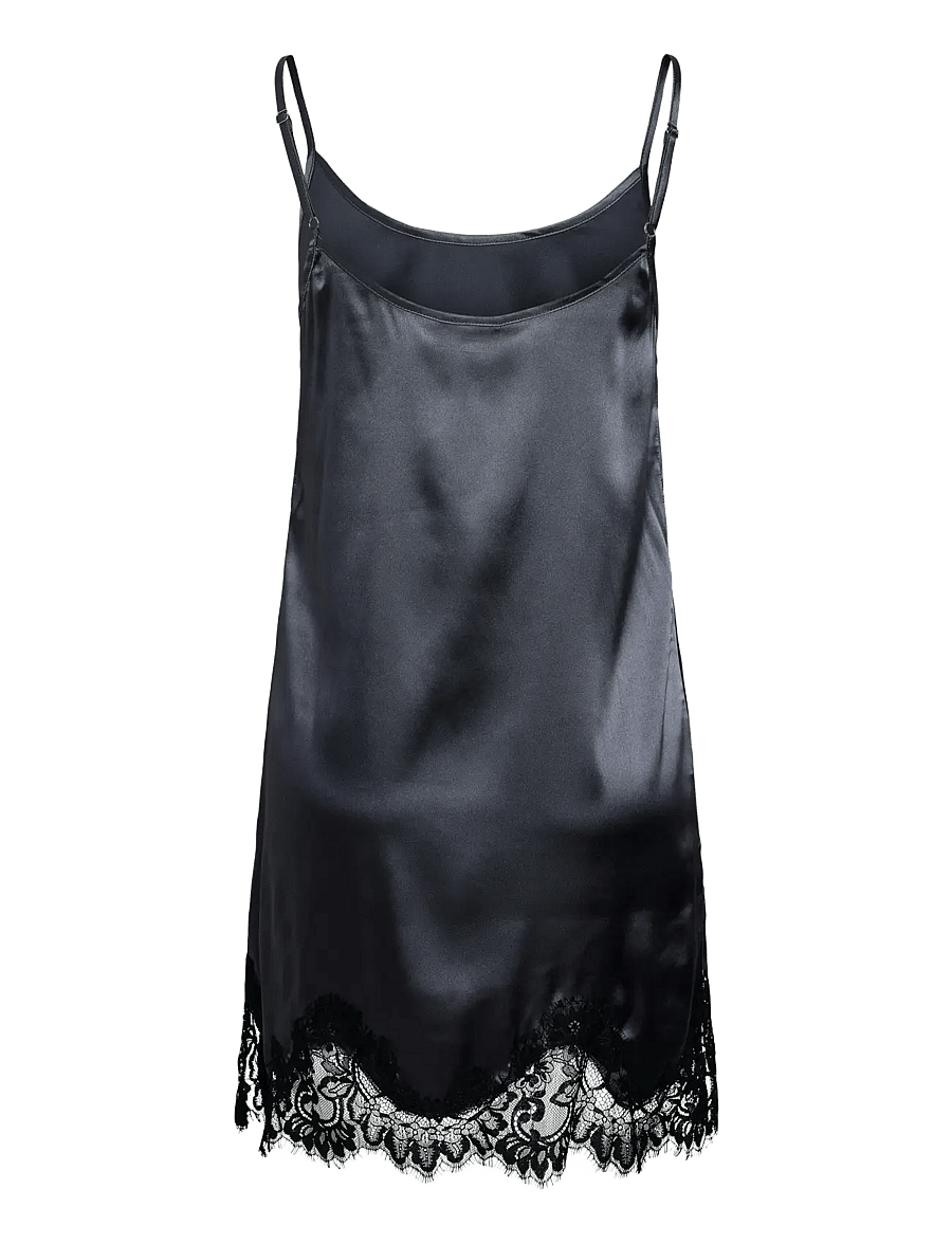 NOISY MAY - NMCELESTE S/L SATIN LACE SHORT DRESS - slip dresses - ombre blue - 2