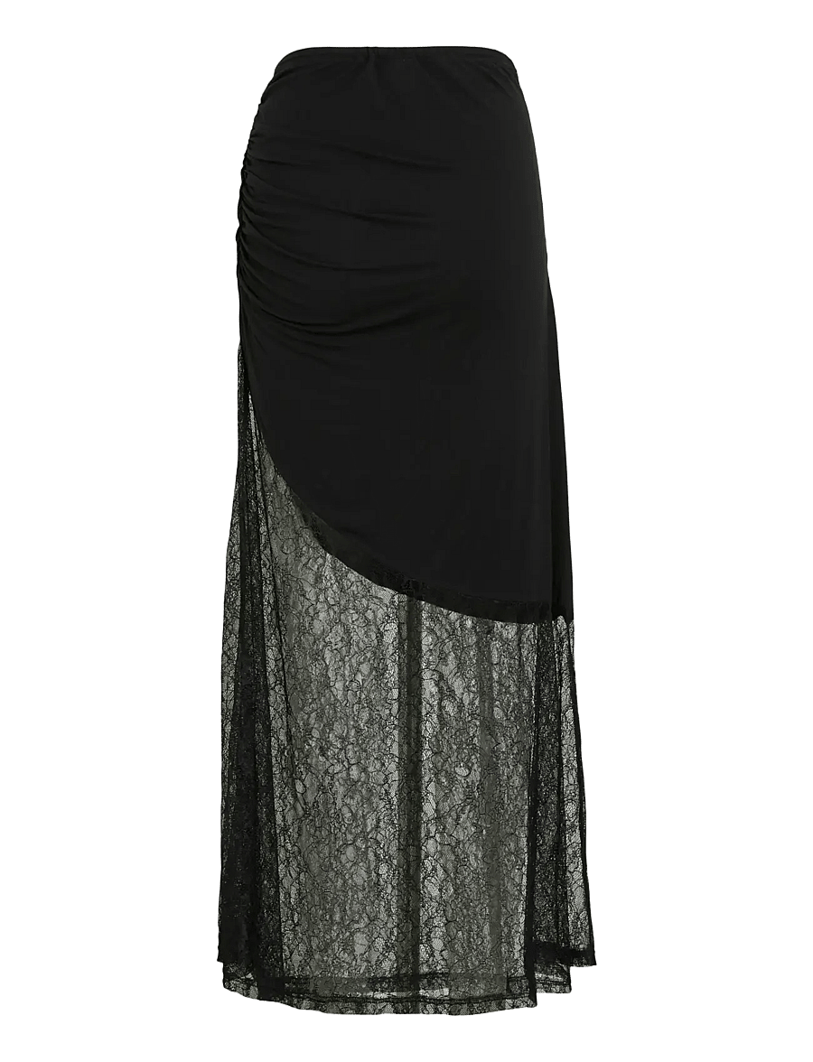 NOISY MAY - NMNORA MW ANKLE LACE SKIRT - maxi pils - black - 2