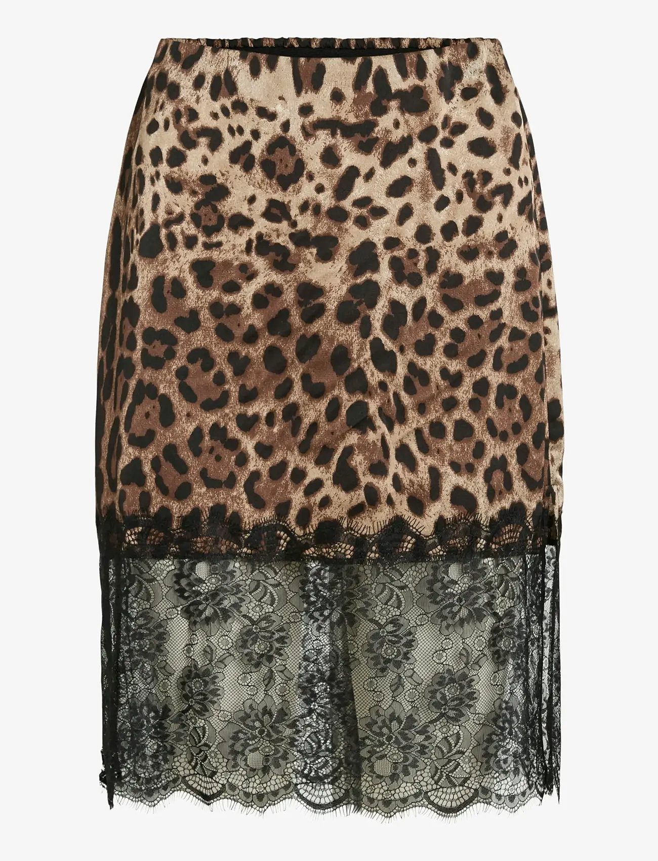 NOISY MAY - NMINFERNO MW SHORT SATIN LACE SKIRT - satinkjolar - black - 1