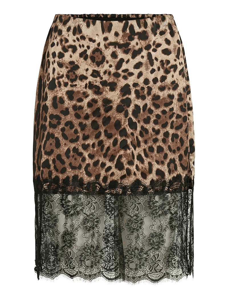 NOISY MAY - NMINFERNO MW SHORT SATIN LACE SKIRT - satinnederdele - black - 1