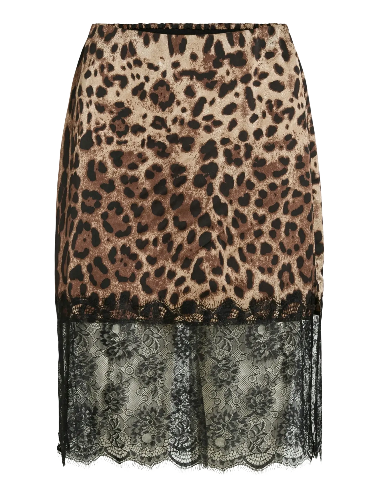 NOISY MAY NMINFERNO MW SHORT SATIN LACE SKIRT - Nederdele - BLACK / multi