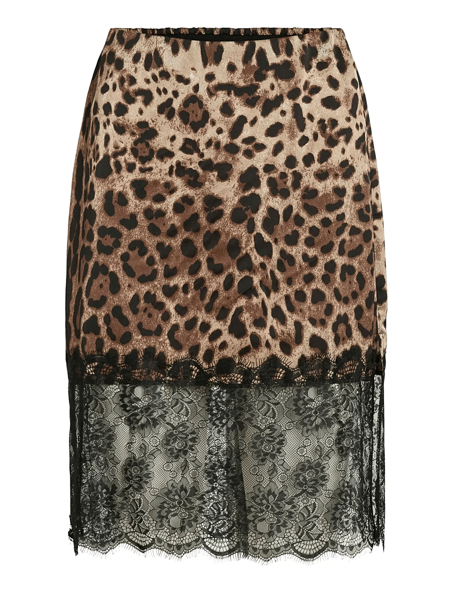 NOISY MAY - NMINFERNO MW SHORT SATIN LACE SKIRT - satinröcke - black - 1