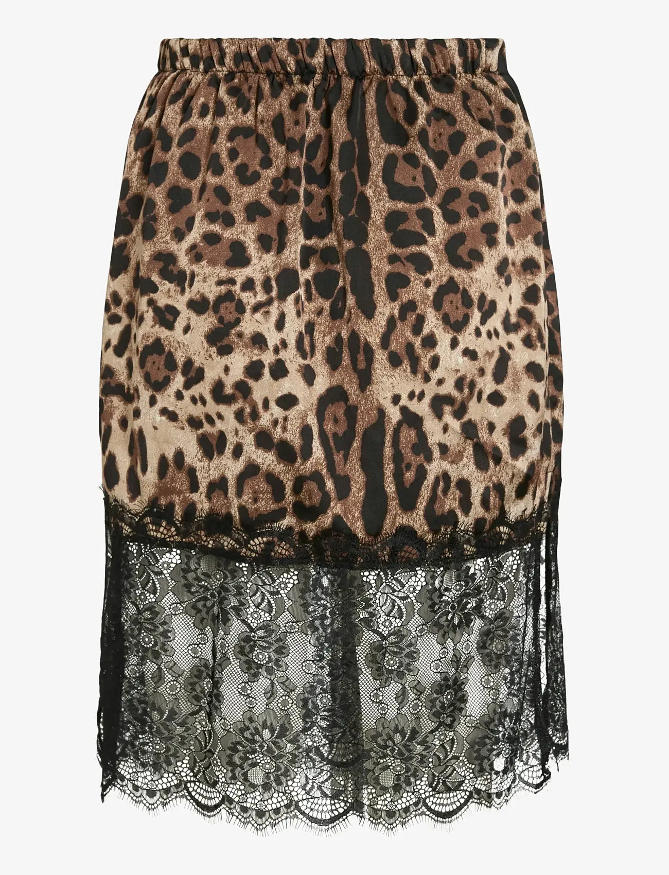 NOISY MAY - NMINFERNO MW SHORT SATIN LACE SKIRT - satinkjolar - black - 2