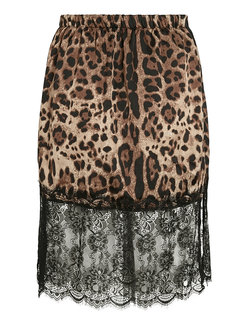 NOISY MAY - NMINFERNO MW SHORT SATIN LACE SKIRT - satinnederdele - black - 2