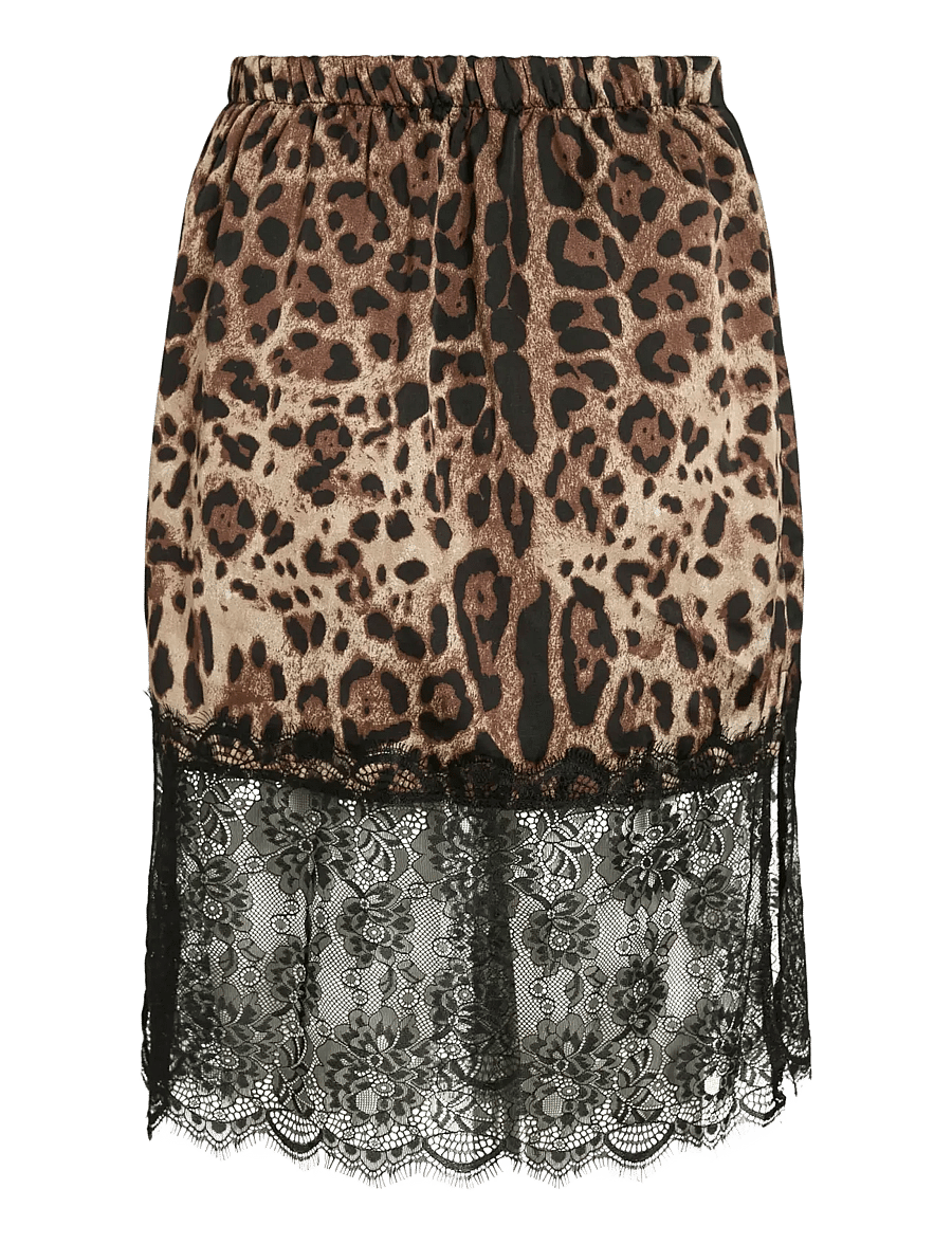 NOISY MAY - NMINFERNO MW SHORT SATIN LACE SKIRT - satinröcke - black - 2