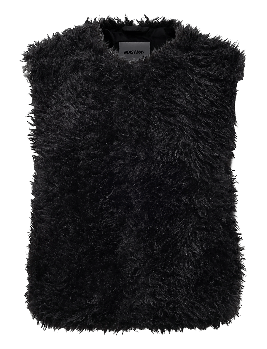 NOISY MAY - NMISABELLE VEST - fleece- och teddyvästar - obsidian - 0