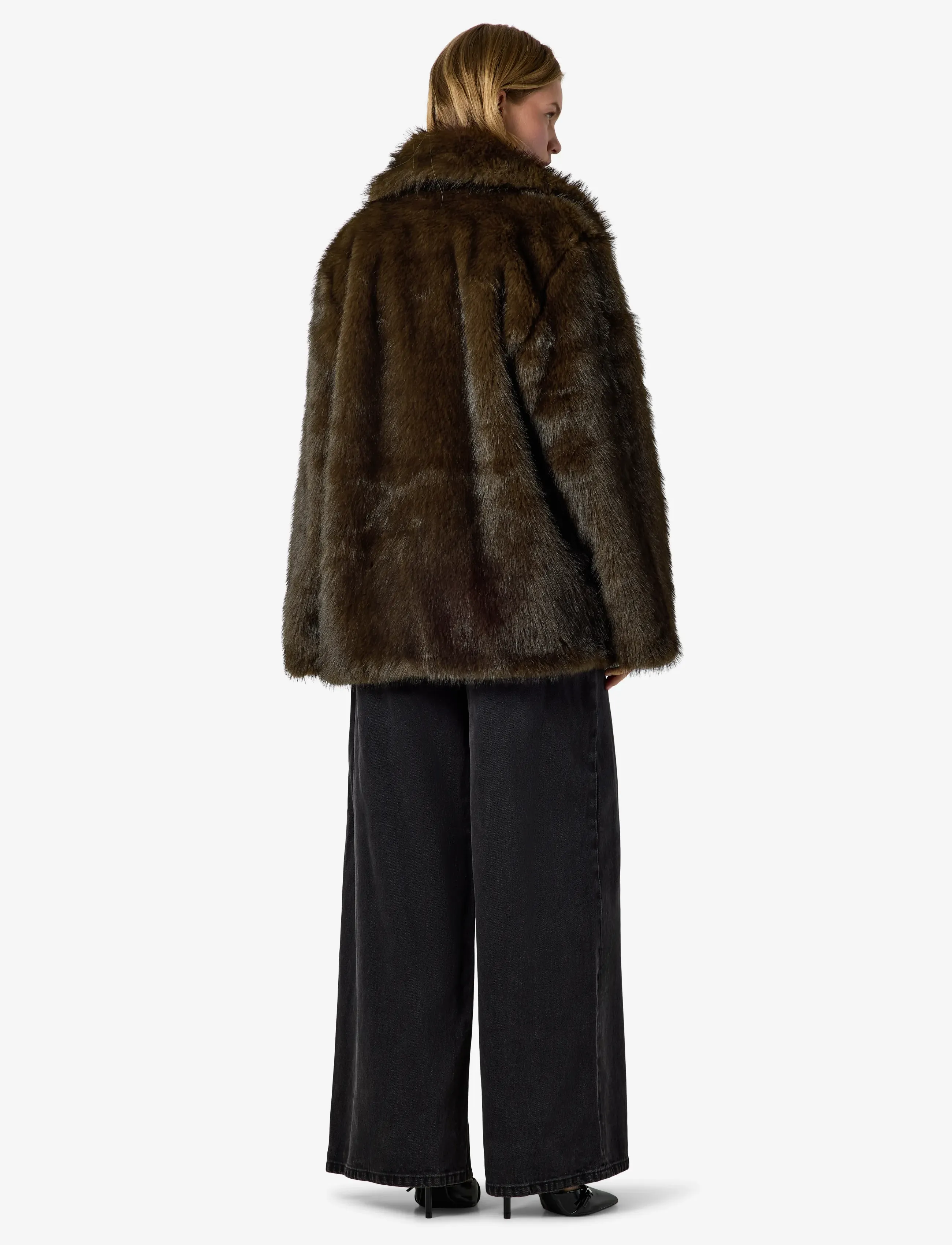 NOISY MAY - NMARIA JACKET - faux fur jakker - chocolate brown - 4