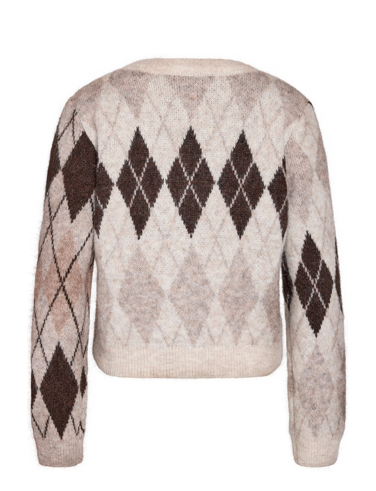 NOISY MAY - NMBLESS L/S ARGYLE KNIT CARDIGAN - strickjacken - birch - 2