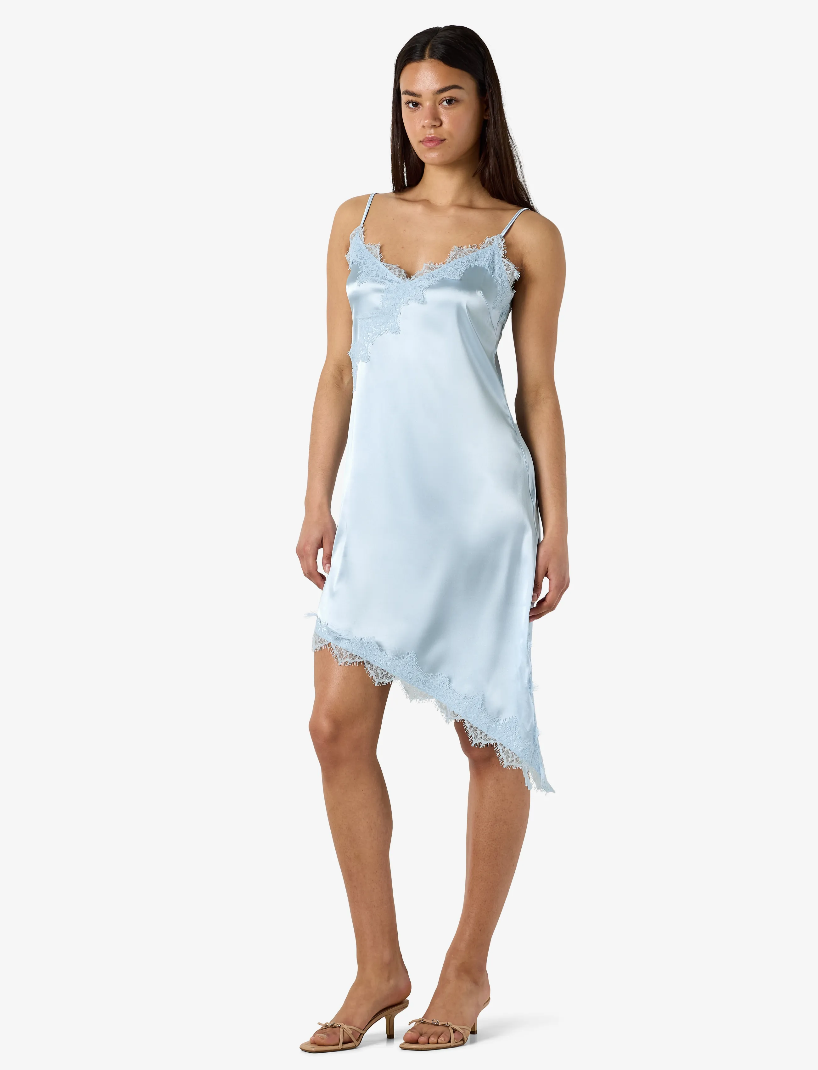 NOISY MAY - NMSOFIE S/L SATIN LACE DRESS /TNT8 - schlupfkleider - cerulean - 3