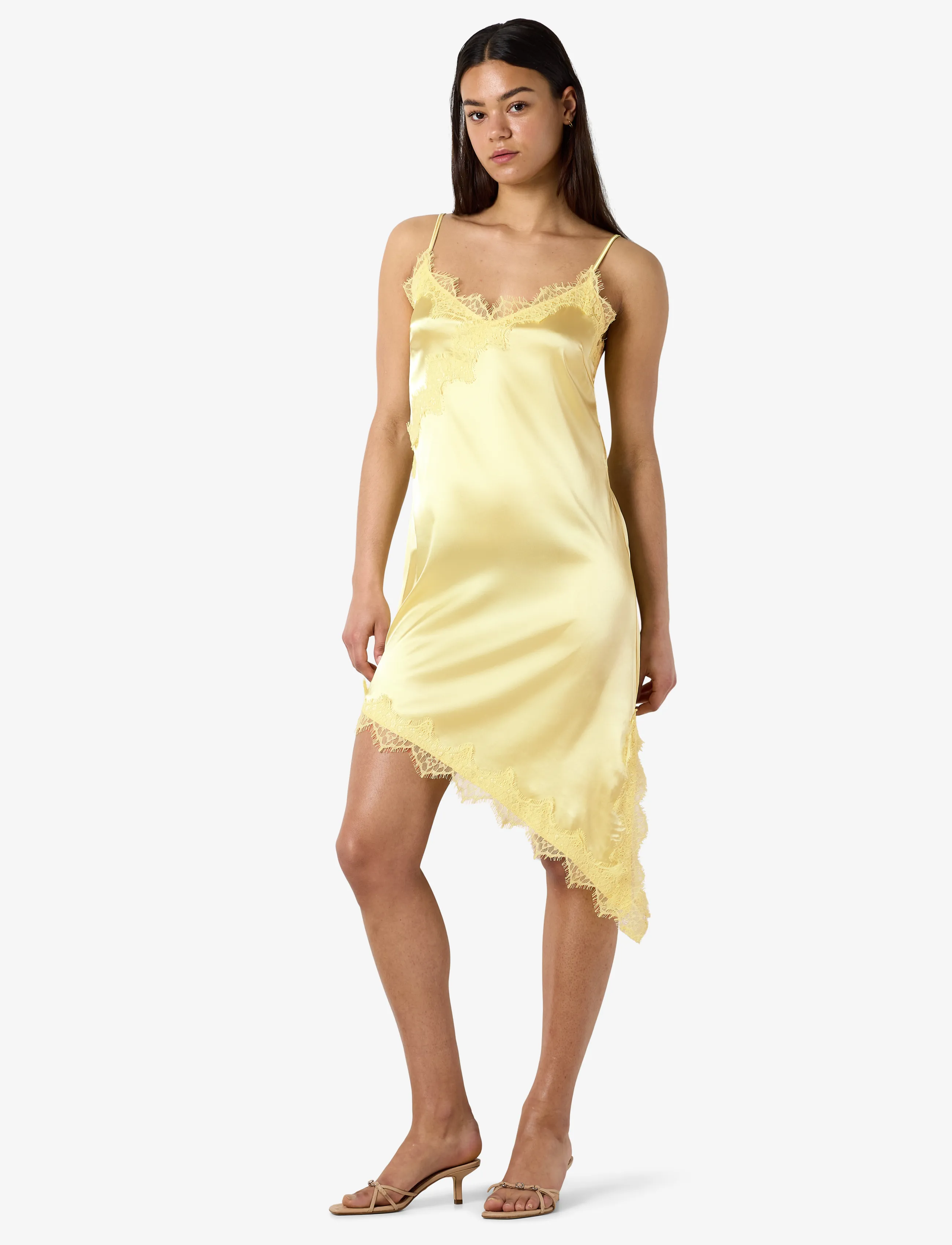 NOISY MAY - NMSOFIE S/L SATIN LACE DRESS /TNT8 - french vanilla - 3
