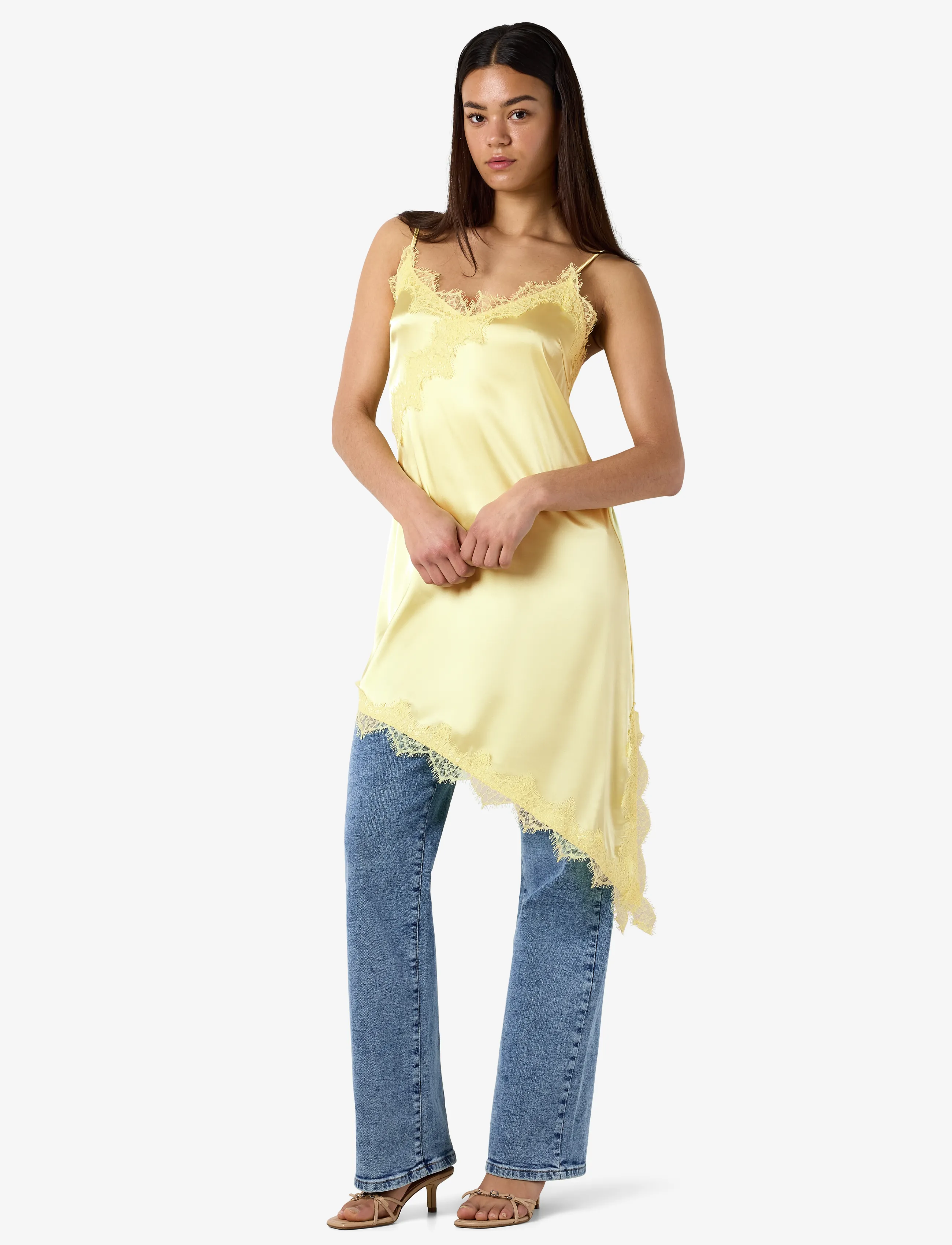 NOISY MAY Nmsofie S/L Satin Lace Dress /Tnt8 korta klänningar dam – bild 6