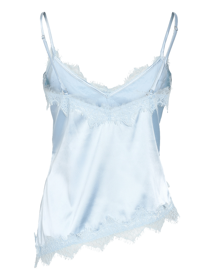 NOISY MAY - NMSOFIE S/L SATIN TOP /TNT8 - tanktops - cerulean - 2