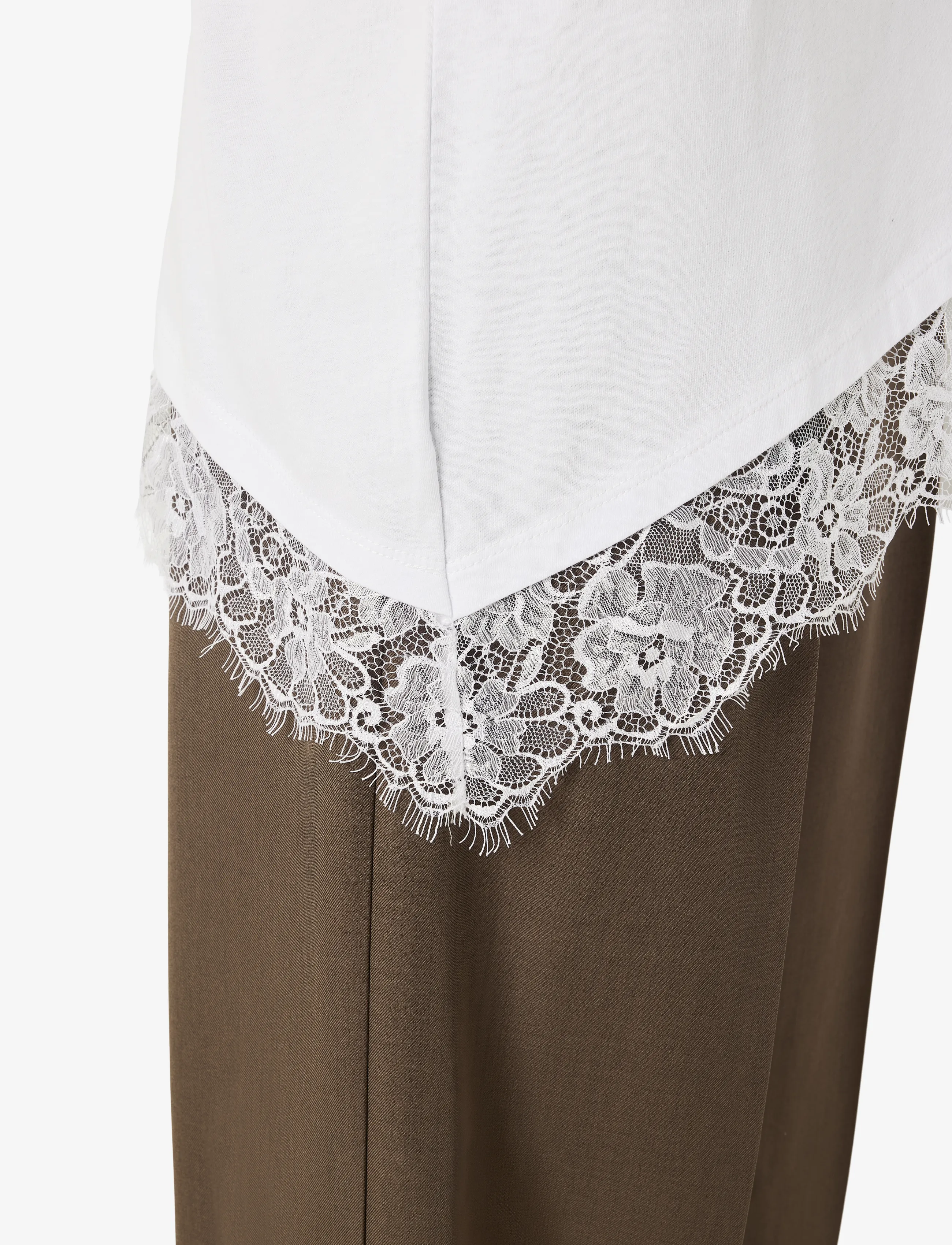 NOISY MAY - NMEASY LACE DETAIL S/S T-SHIRT /TNT - t-shirts - bright white - 5