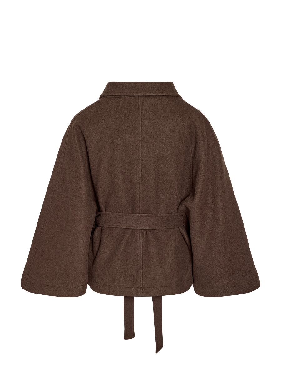 NOISY MAY - NMLUCY CAPE JACKET - ulljackor - chocolate brown - 2