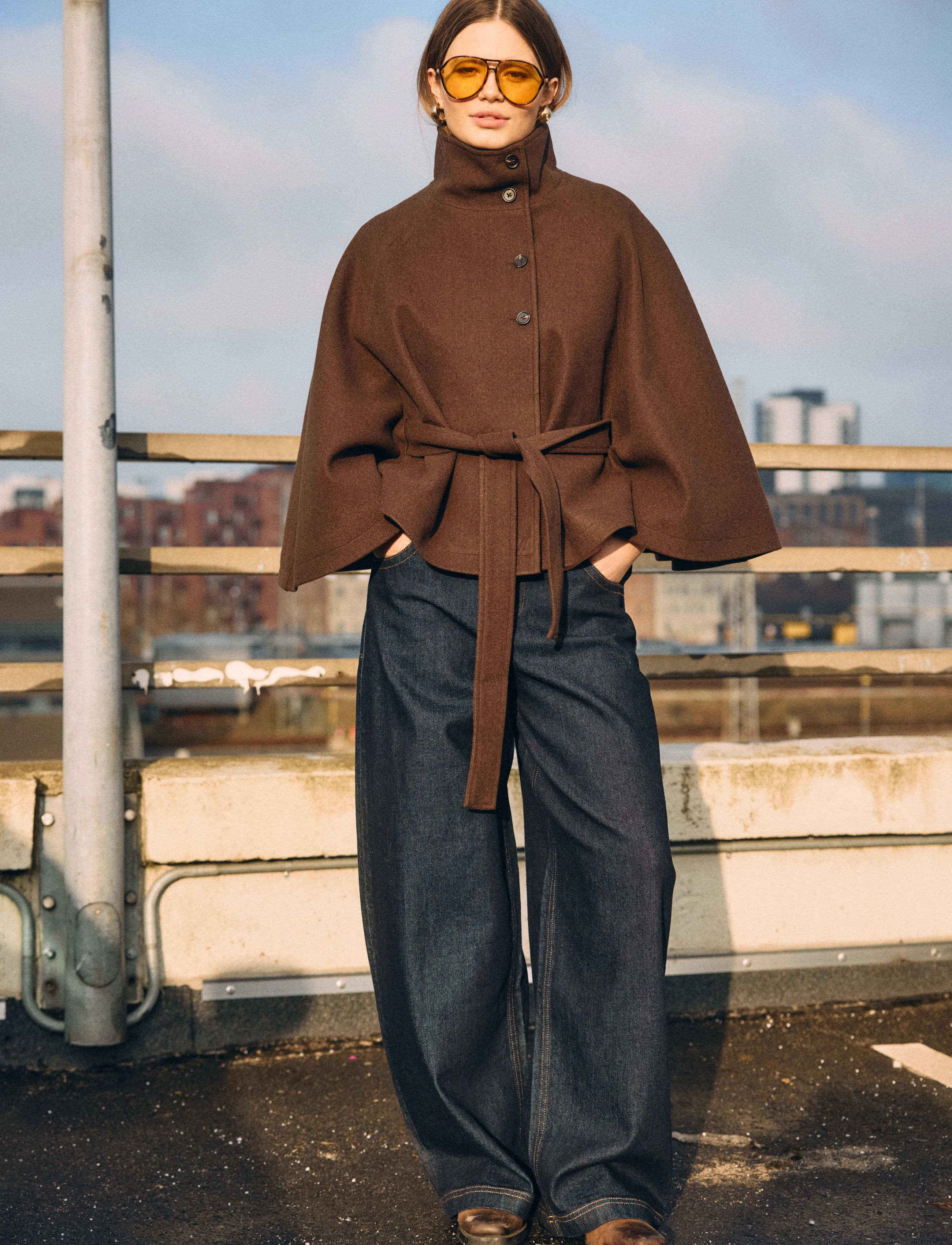 NOISY MAY - NMLUCY CAPE JACKET - chocolate brown - 4