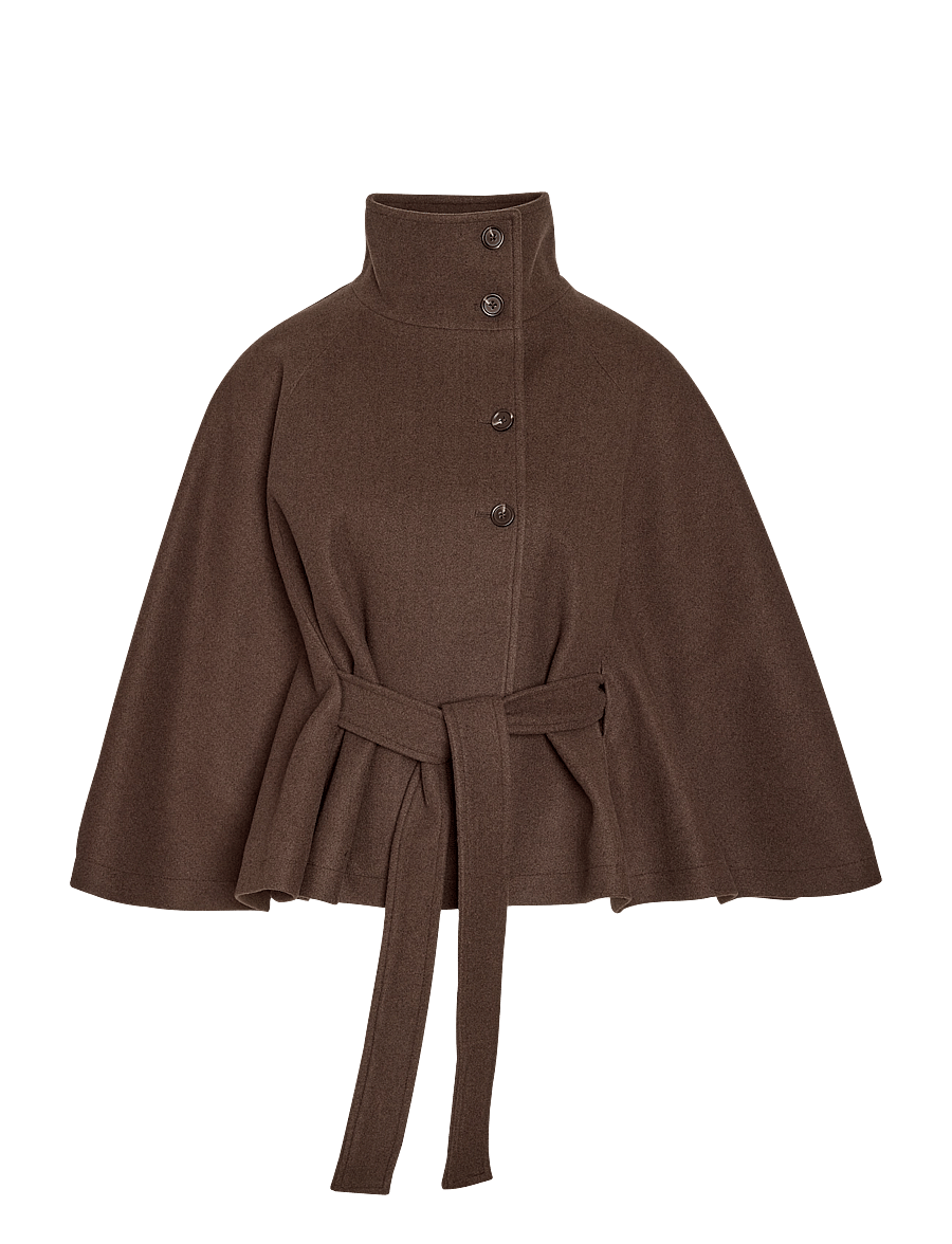 NOISY MAY - NMLUCY CAPE JACKET - ulljackor - chocolate brown - 3