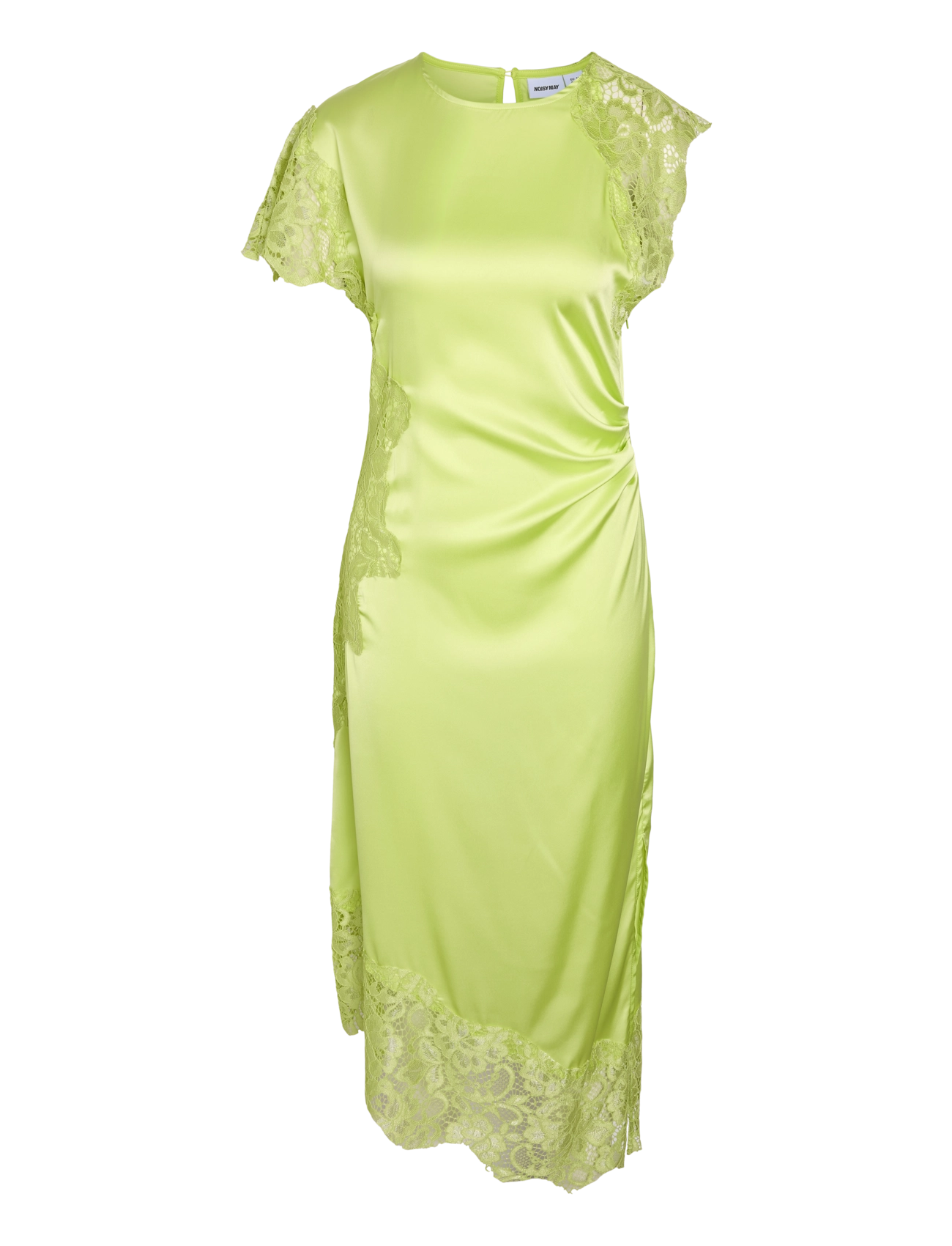 NOISY MAY - NMWREN S/S SATIN LACE LONG DRESS - daiquiri green - 1
