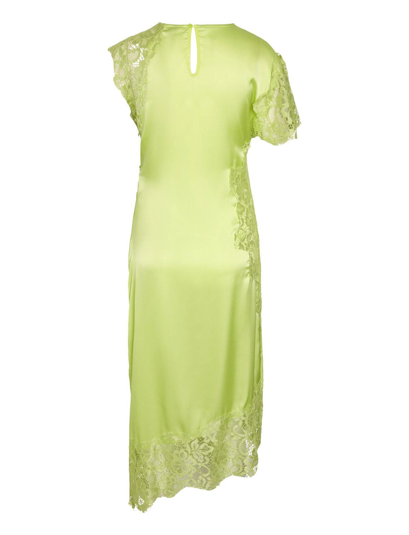 NOISY MAY - NMWREN S/S SATIN LACE LONG DRESS - daiquiri green - 2