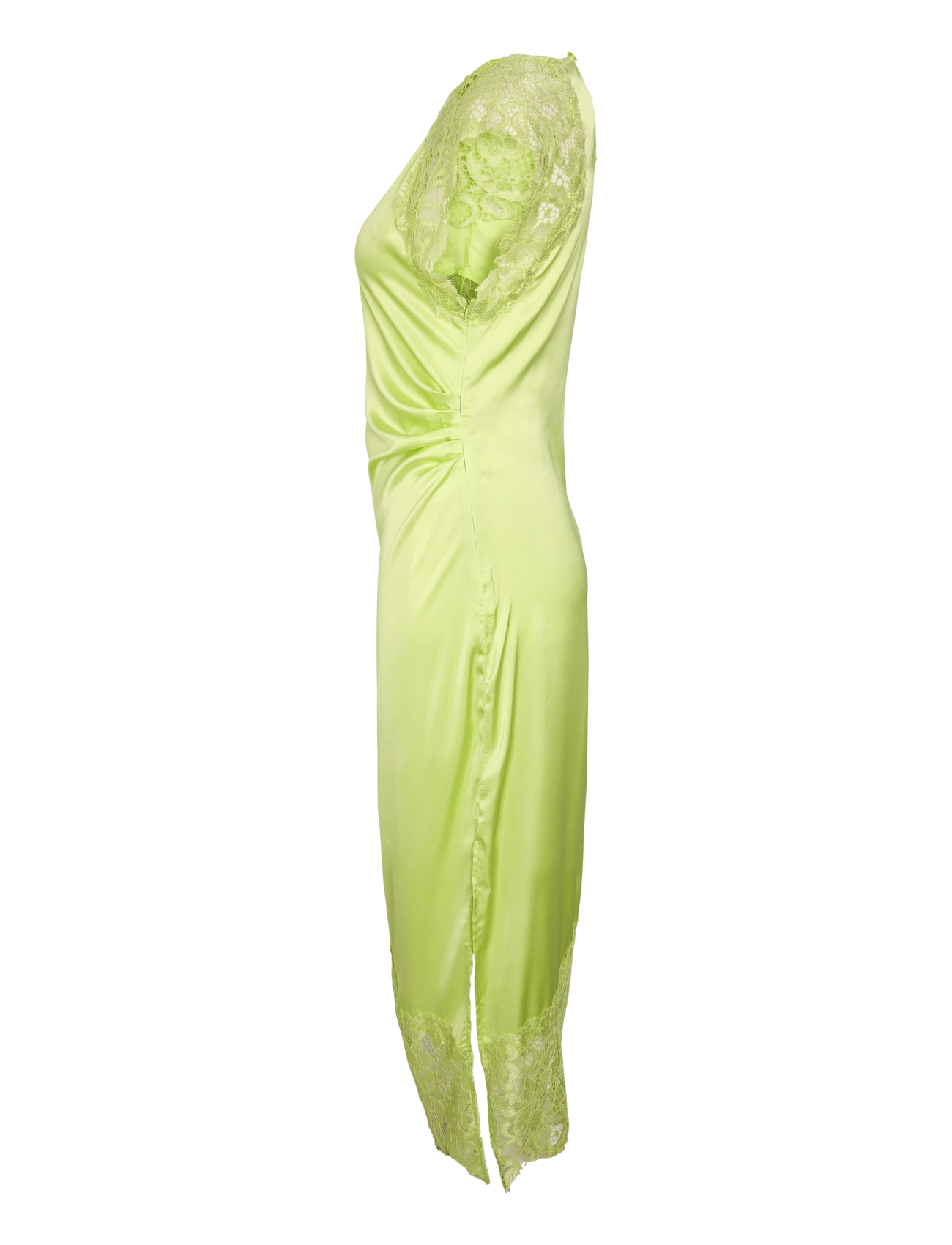 NOISY MAY - NMWREN S/S SATIN LACE LONG DRESS - daiquiri green - 3