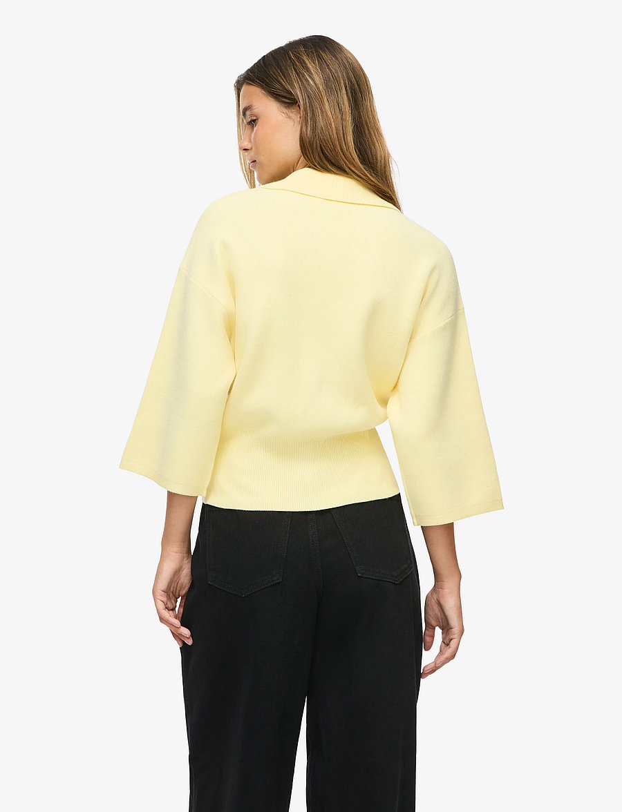 NOISY MAY - NMSHYLA 3/4 SLEEVE KNIT POLO CARDIGAN - cardigans - french vanilla - 3