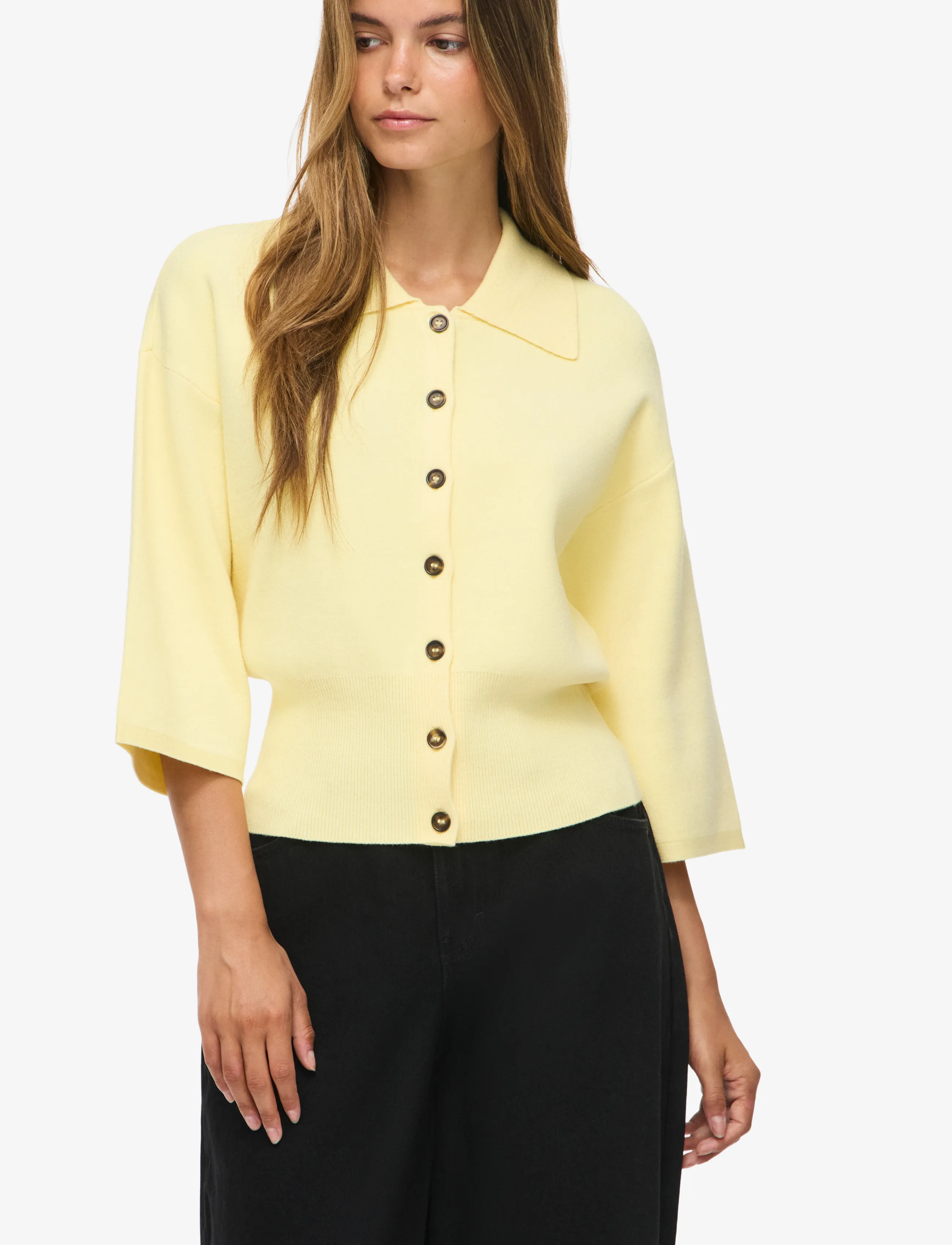 Nmshyla 3/4 Sleeve Knit Polo Cardigan 4