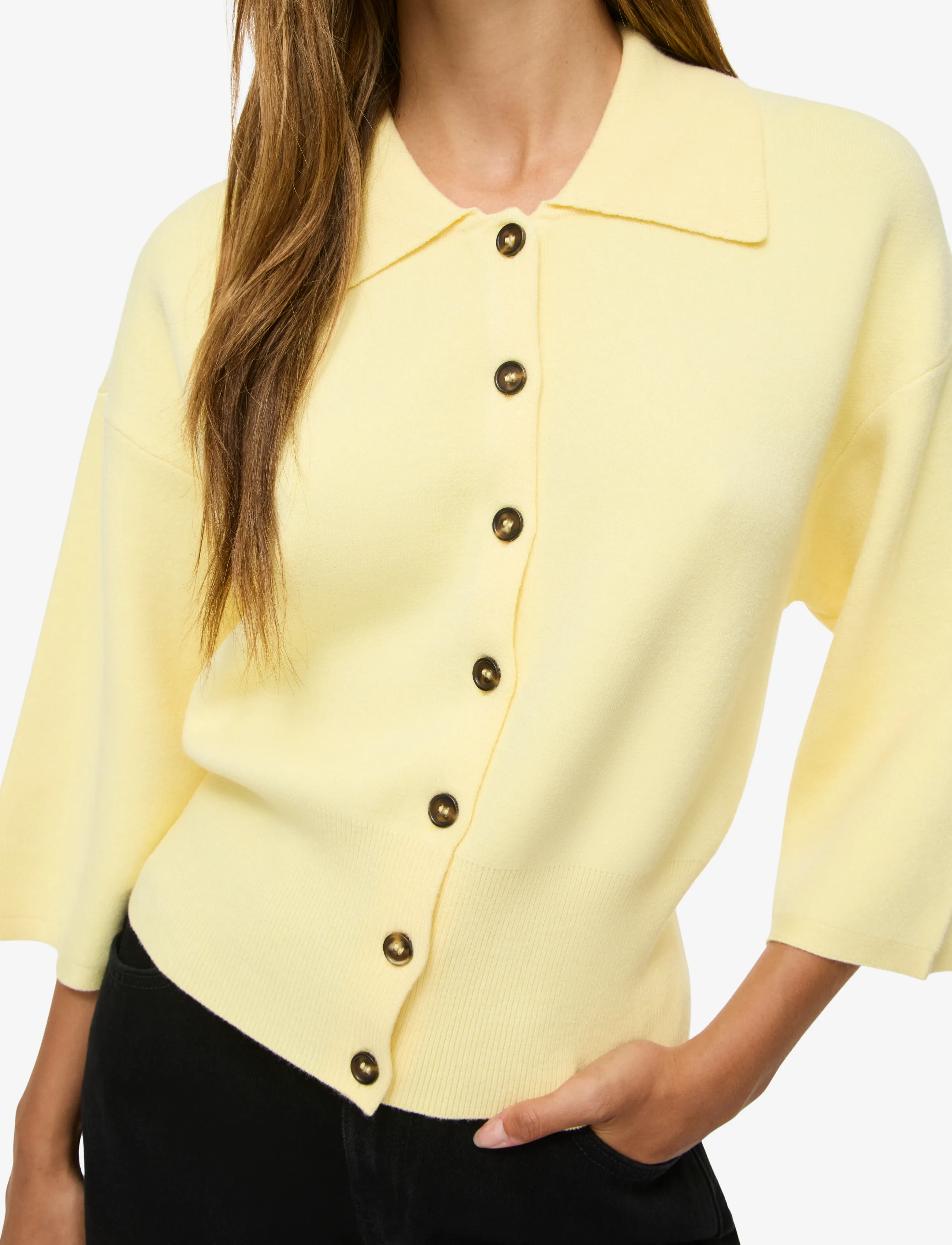 Nmshyla 3/4 Sleeve Knit Polo Cardigan 6