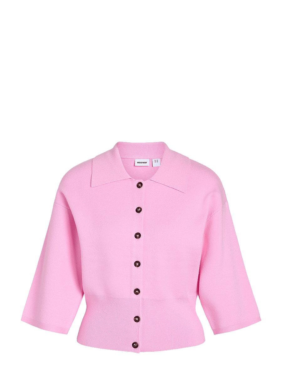 NOISY MAY - NMSHYLA 3/4 SLEEVE KNIT POLO CARDIGAN - strickjacken - pirouette - 1
