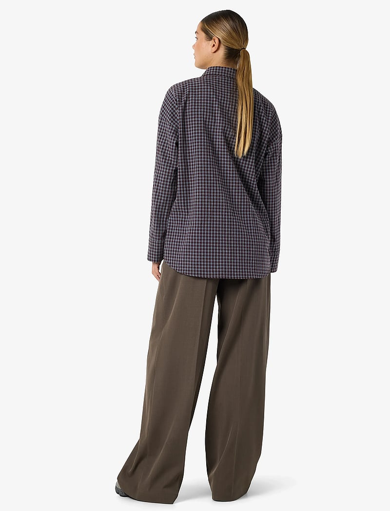 NOISY MAY - NMHAILEY ZOE L/S CHECK SHIRT /TNT10 - langärmlige hemden - chocolate brown - 4