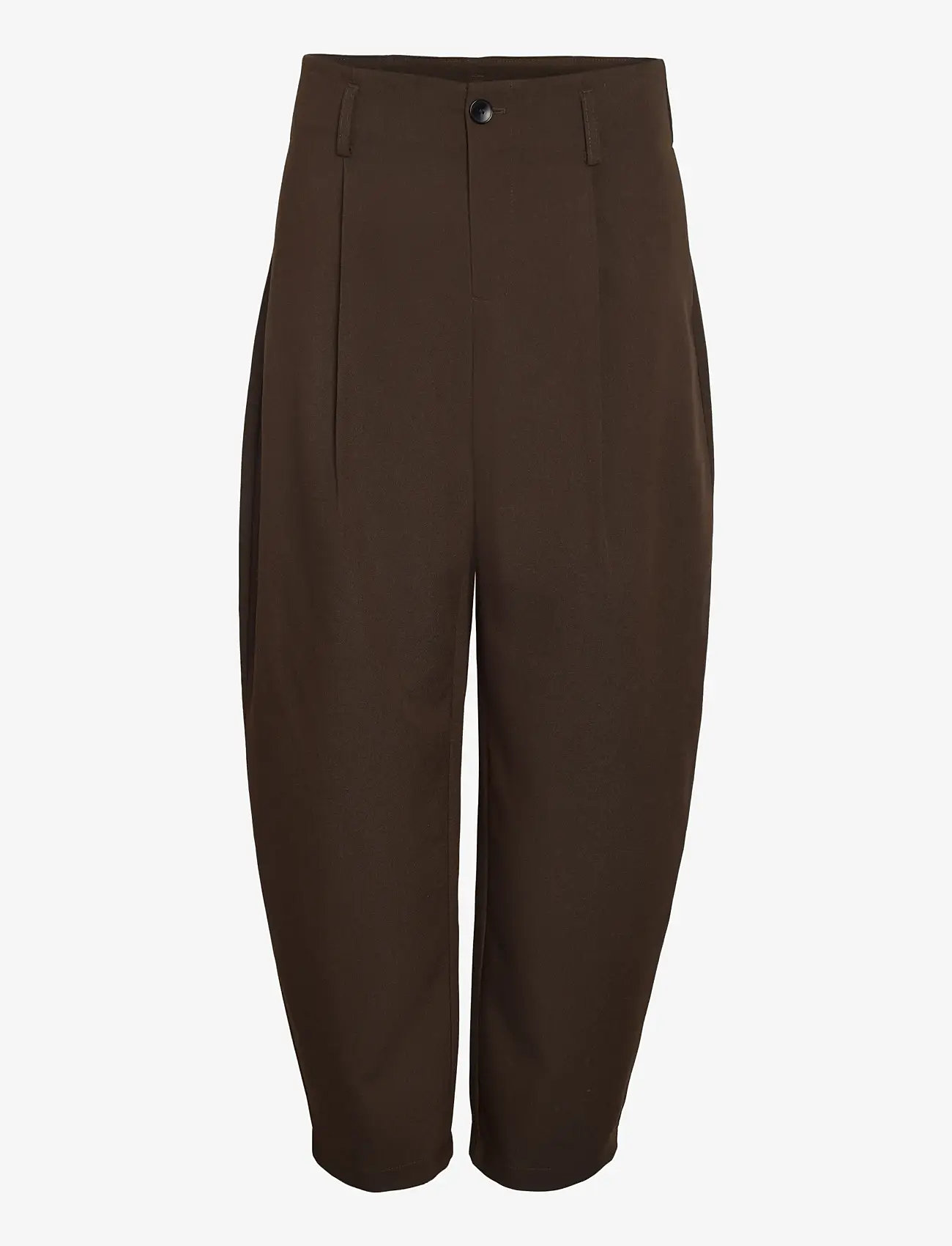 NOISY MAY - NMELI MW TAILORED BARREL PANTS - barrel trousers - chocolate brown - 1