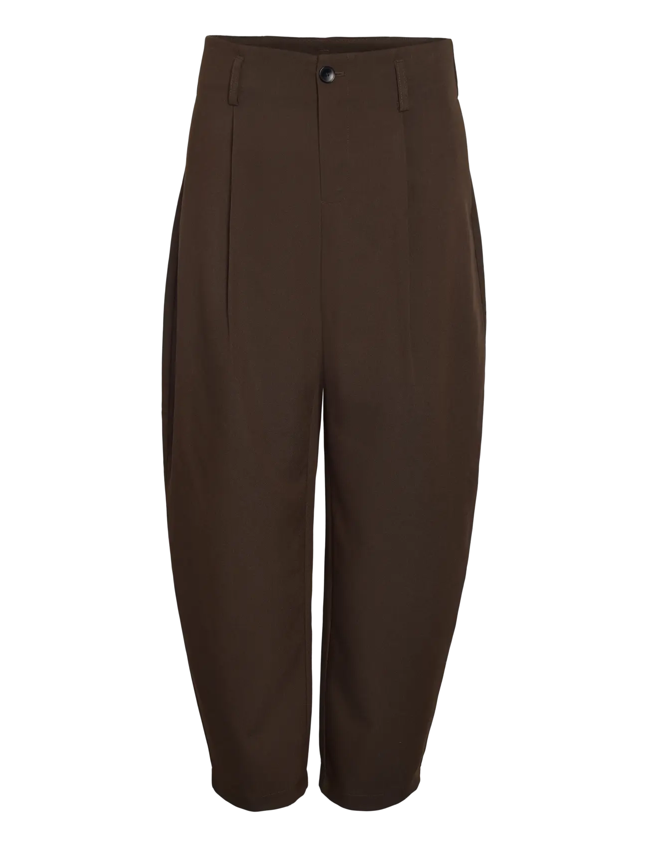 NOISY MAY NMELI MW TAILORED BARREL PANTS - NOISY MAY - CHOCOLATE BROWN / black